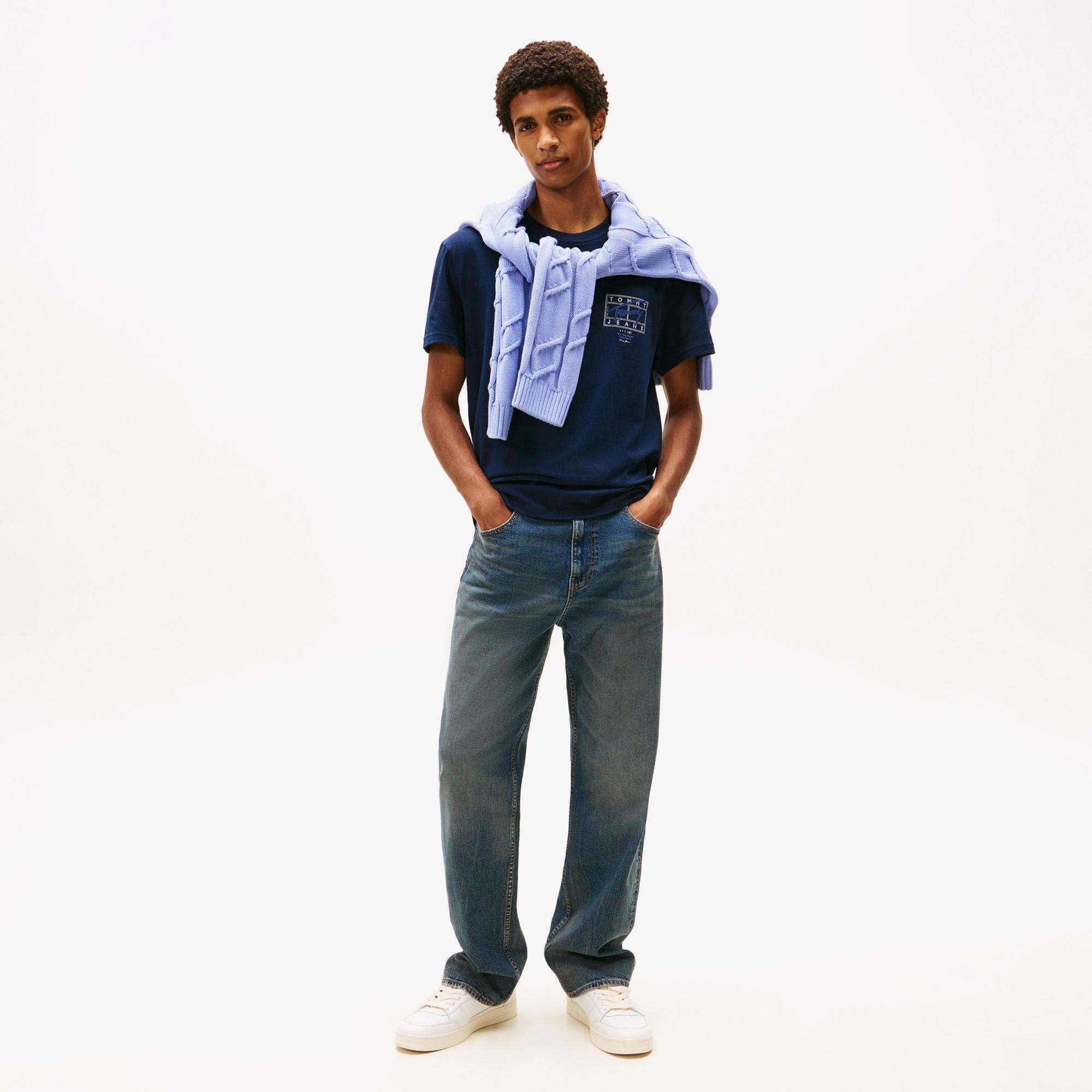 Tommy Hilfiger Signature Erkek Lacivert T-Shirt