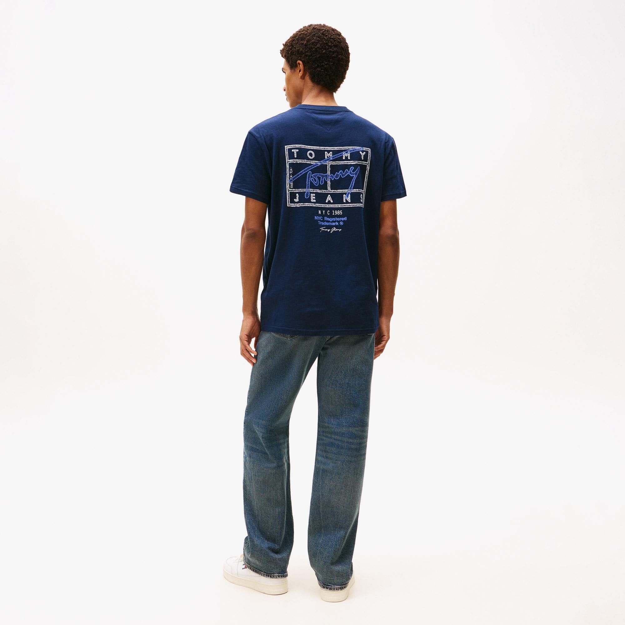 Tommy Hilfiger Signature Erkek Lacivert T-Shirt