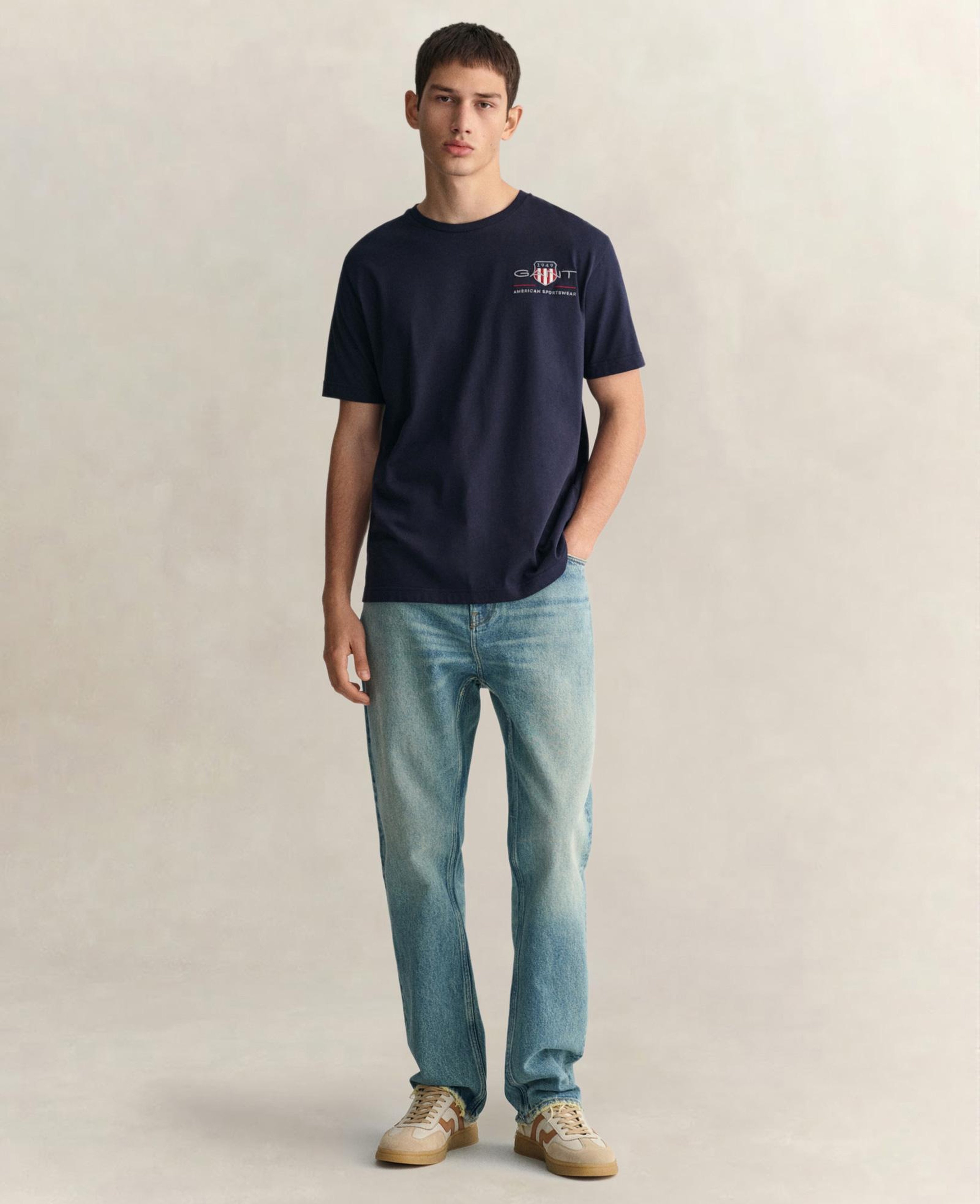 GANT Erkek Lacivert Regular Fit T-Shirt
