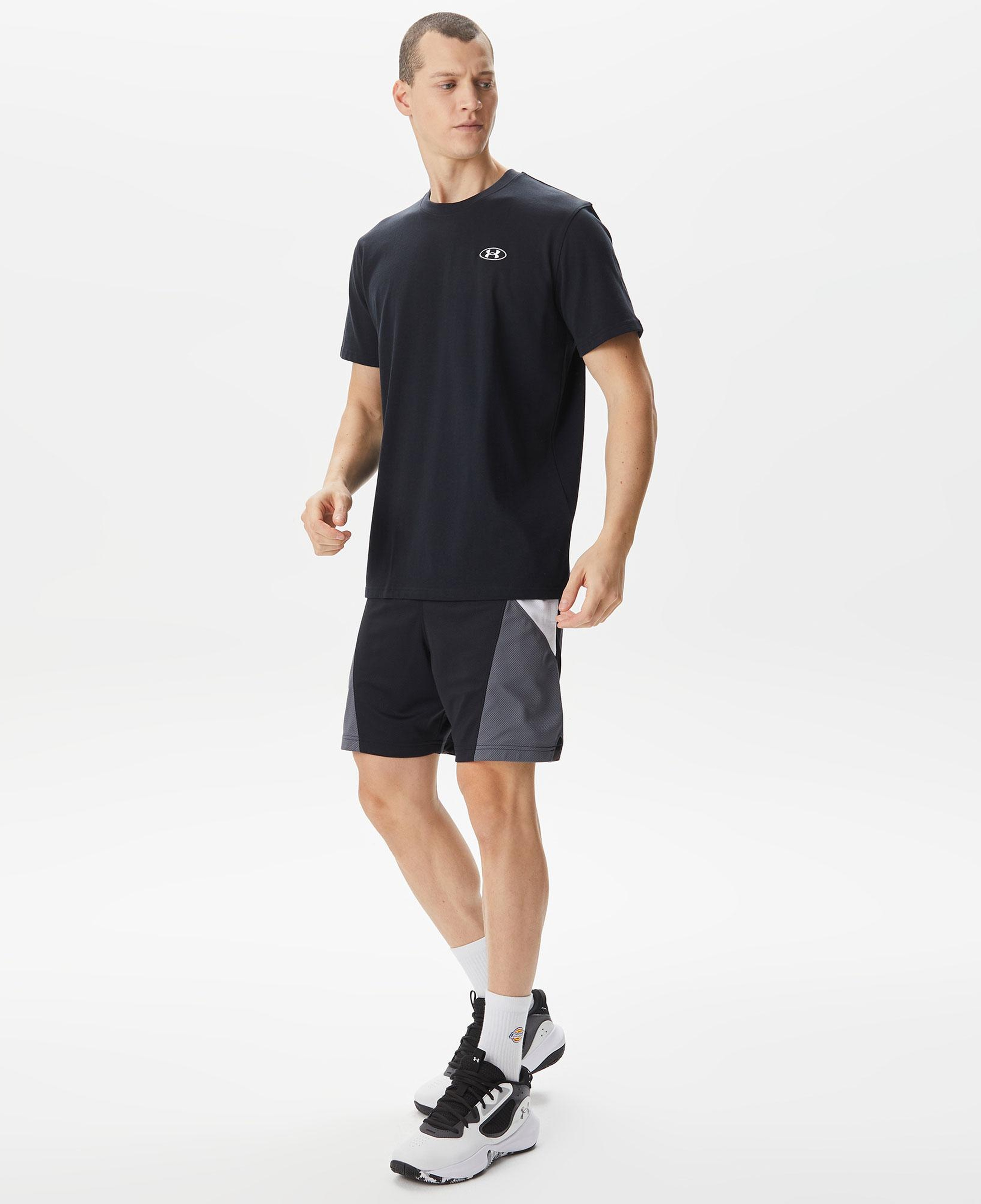 Under Armour Heavyweight LC Patch Erkek Siyah T-Shirt