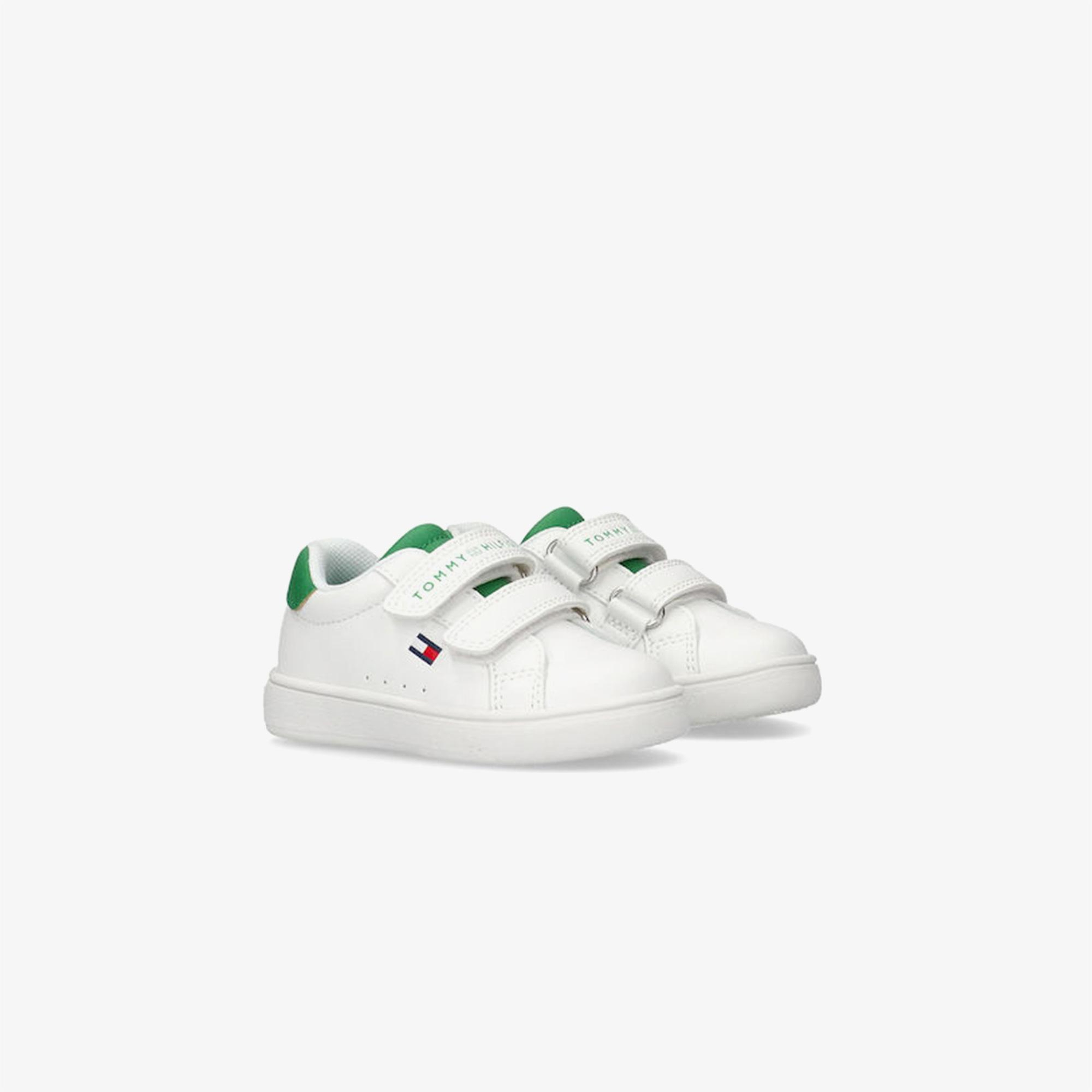 Tommy Hilfiger Flag Velcro Bebek Beyaz/Yeşil Spor Ayakkabı