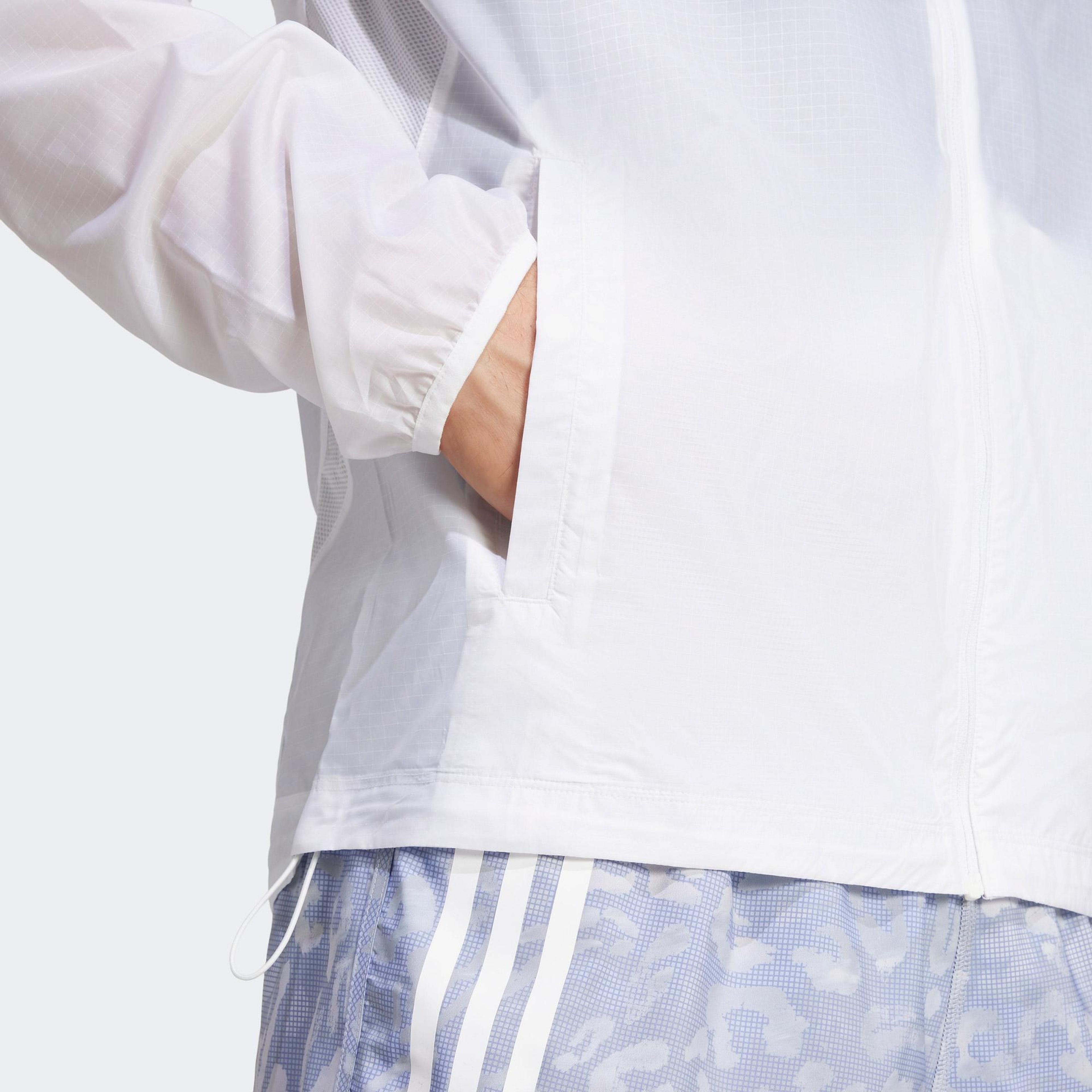 adidas Own The Run 3 Stripes Packable Erkek Beyaz Ceket