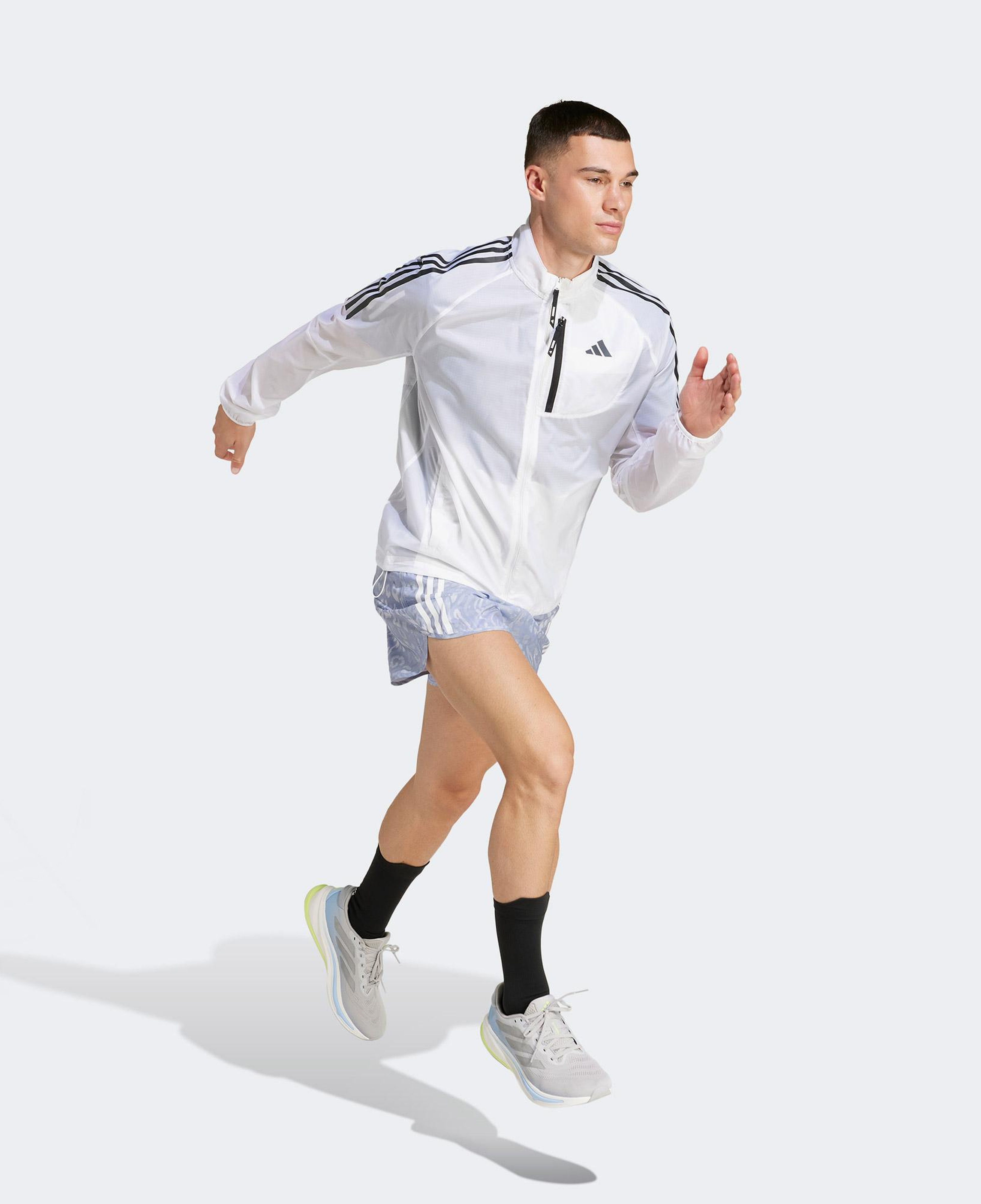 adidas Own The Run 3 Stripes Packable Erkek Beyaz Ceket