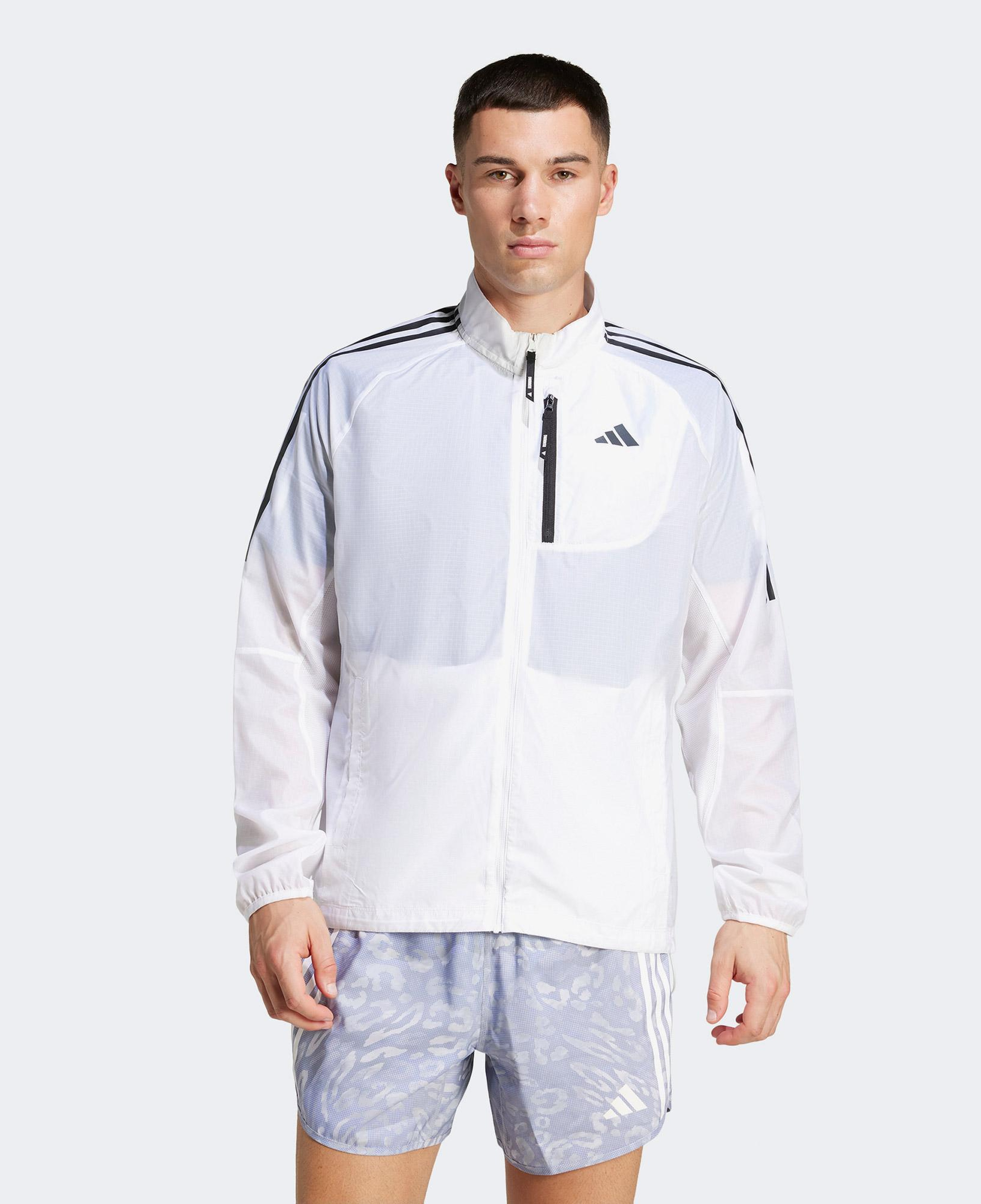 adidas Own The Run 3 Stripes Packable Erkek Beyaz Ceket