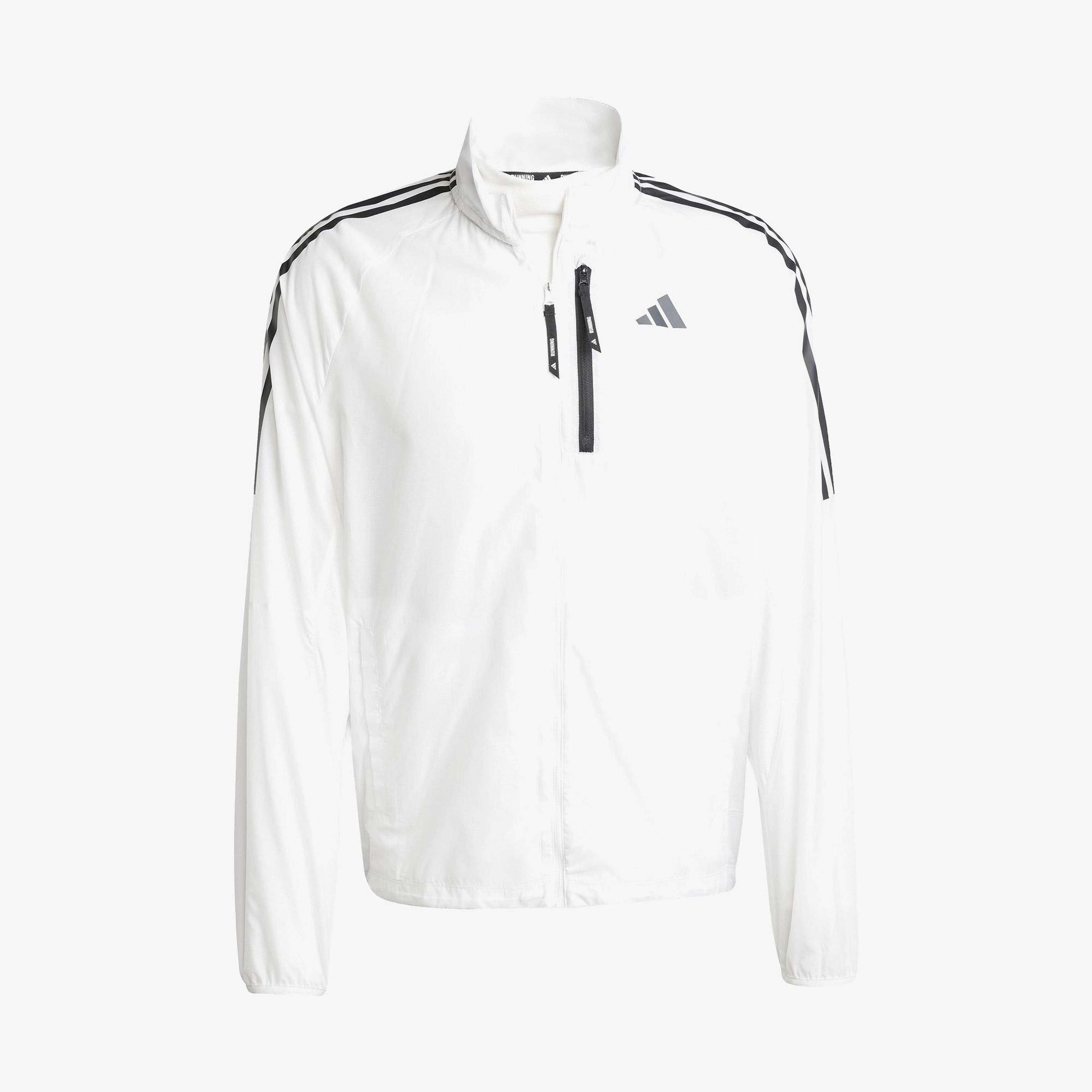 adidas Own The Run 3 Stripes Packable Erkek Beyaz Ceket