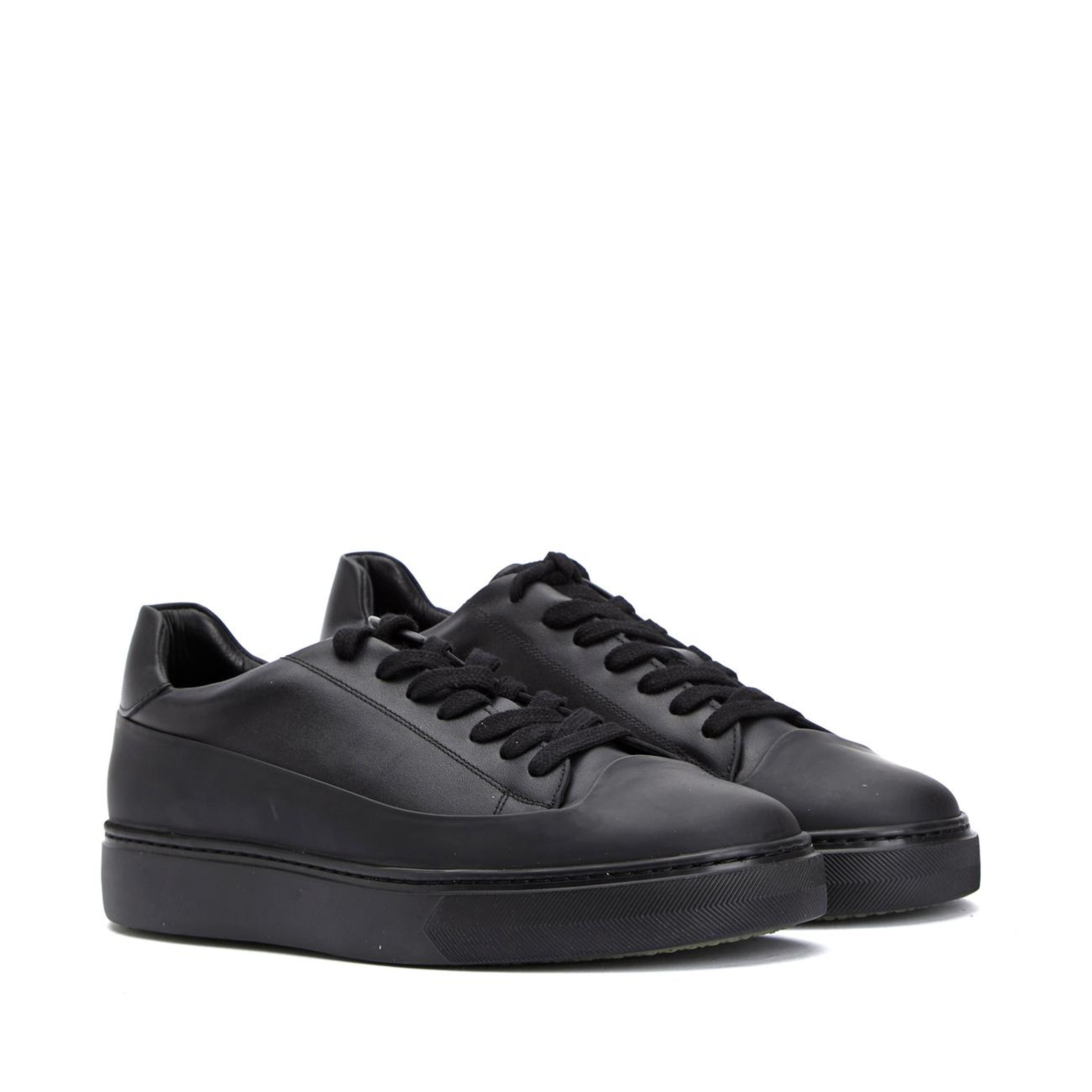 Divarese Erkek Siyah Deri Sneaker