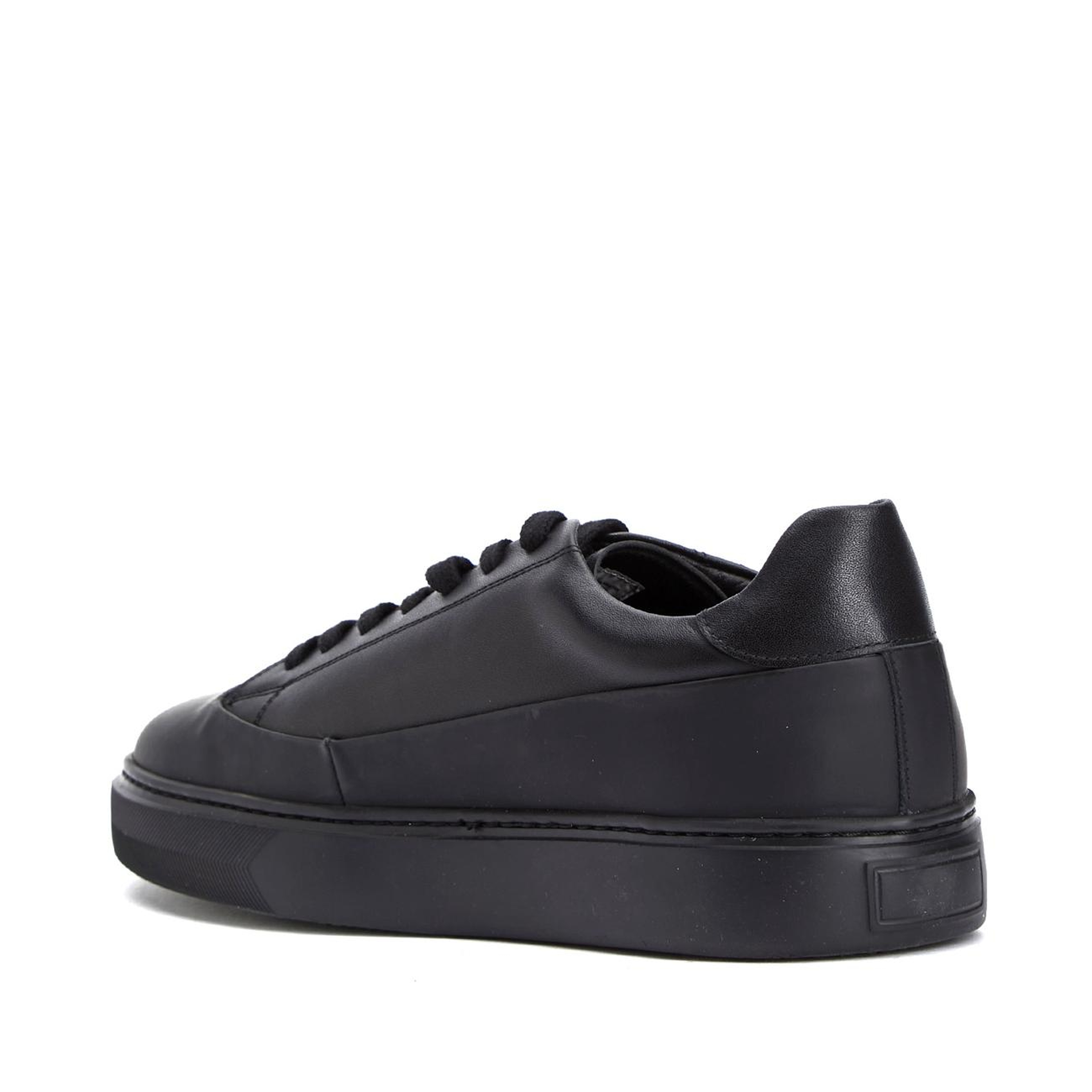 Divarese Erkek Siyah Deri Sneaker