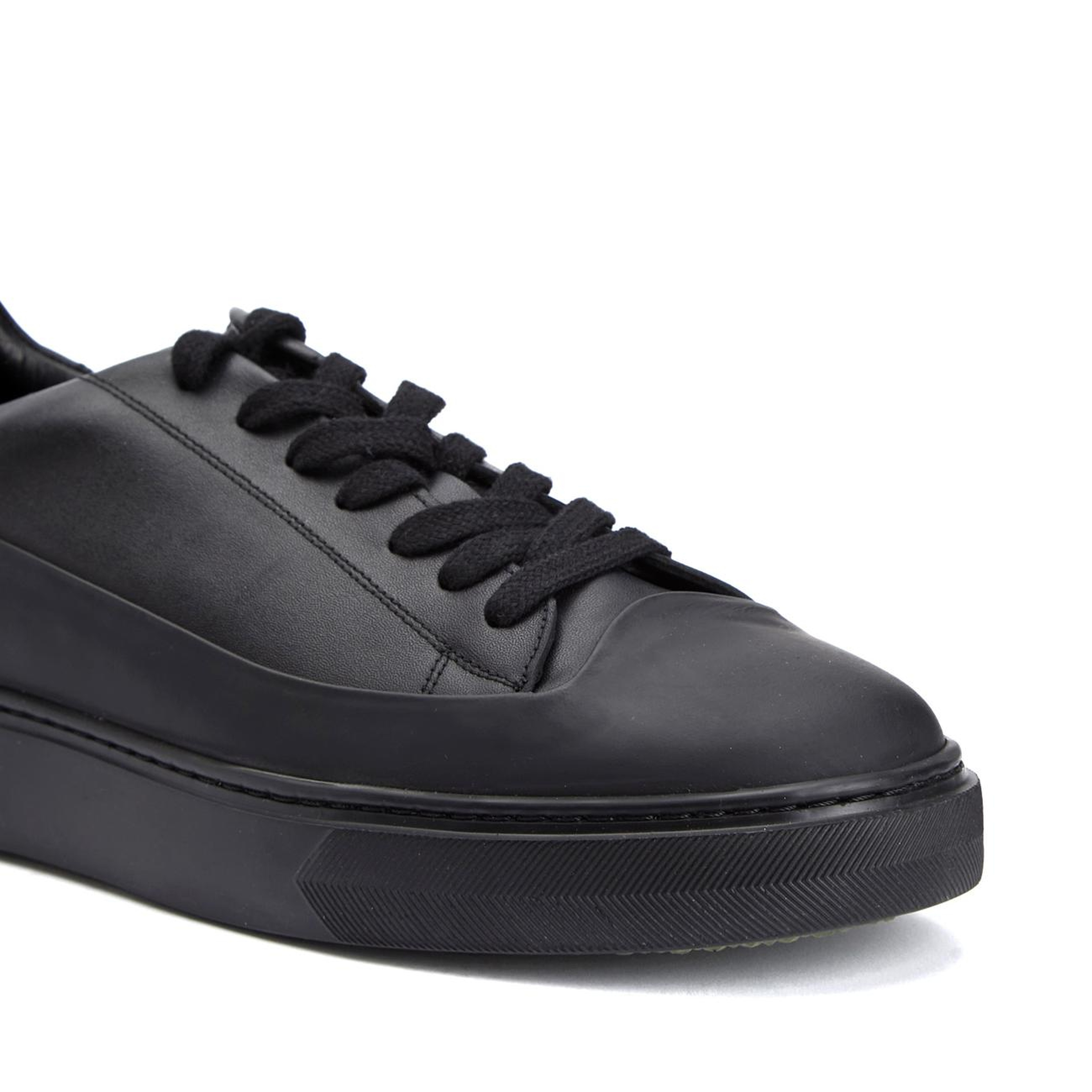 Divarese Erkek Siyah Deri Sneaker
