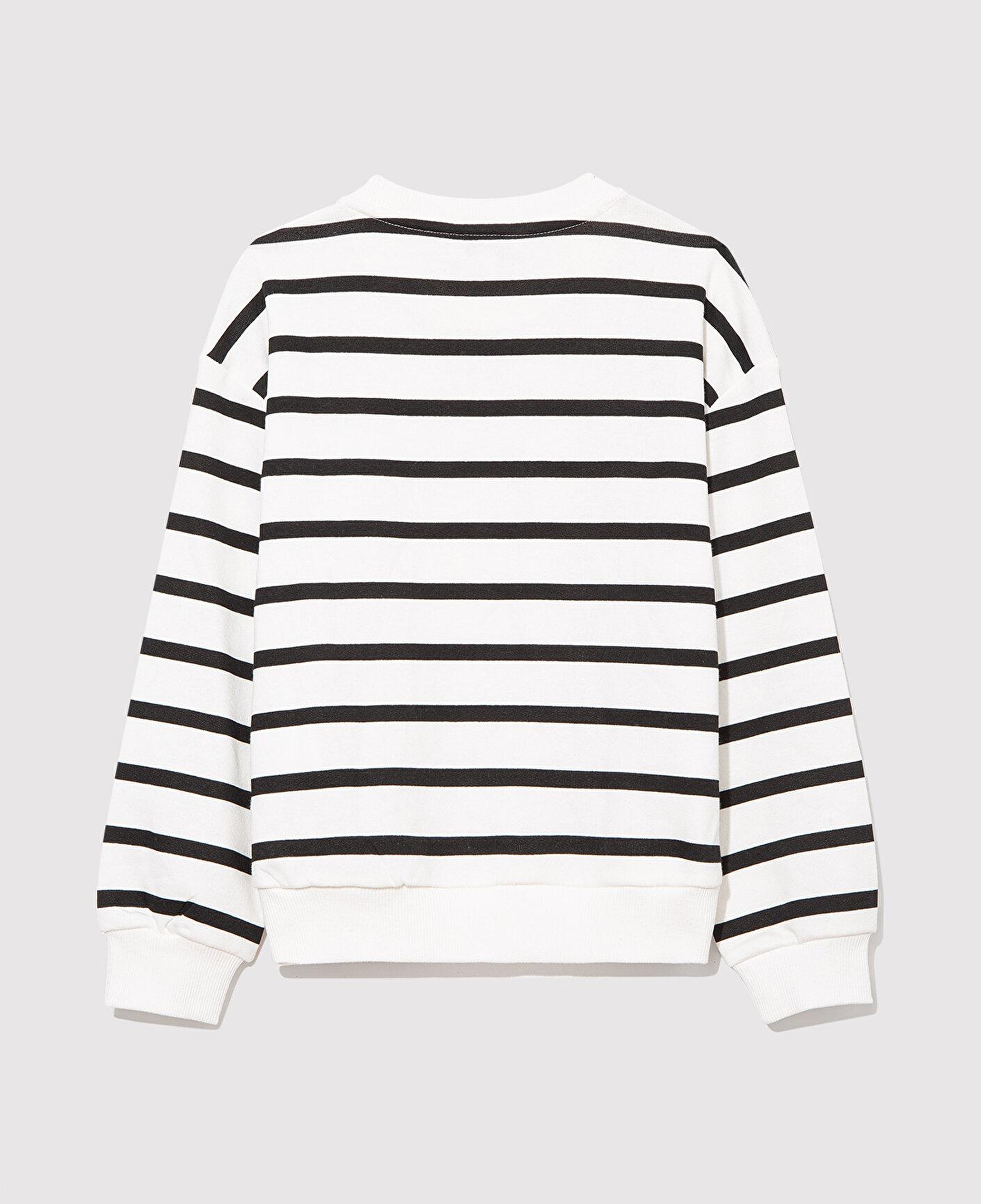 Mavi Mavi Logo Baskılı Siyah Çizgili Sweatshirt 7S10038-900