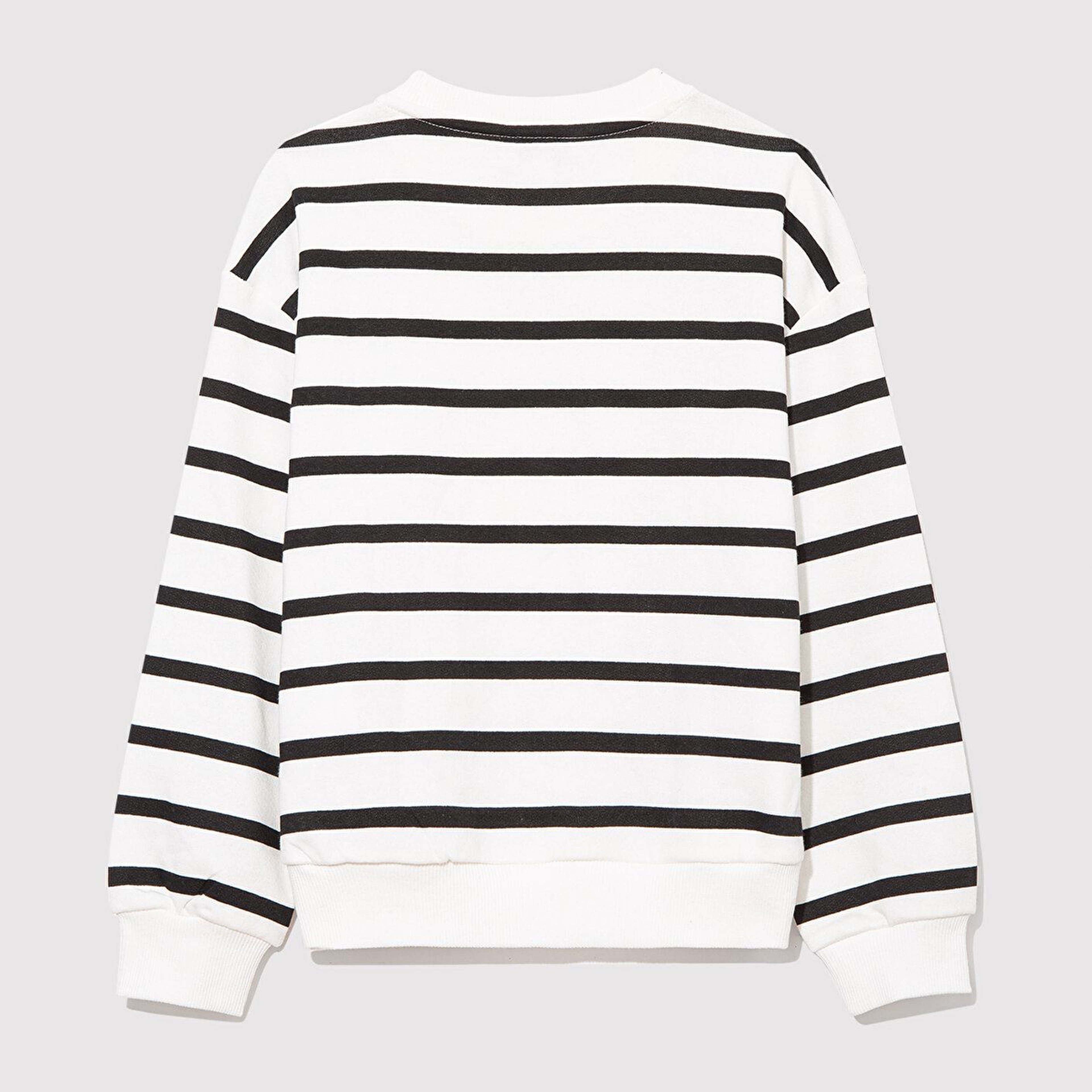 Mavi Mavi Logo Baskılı Siyah Çizgili Sweatshirt 7S10038-900