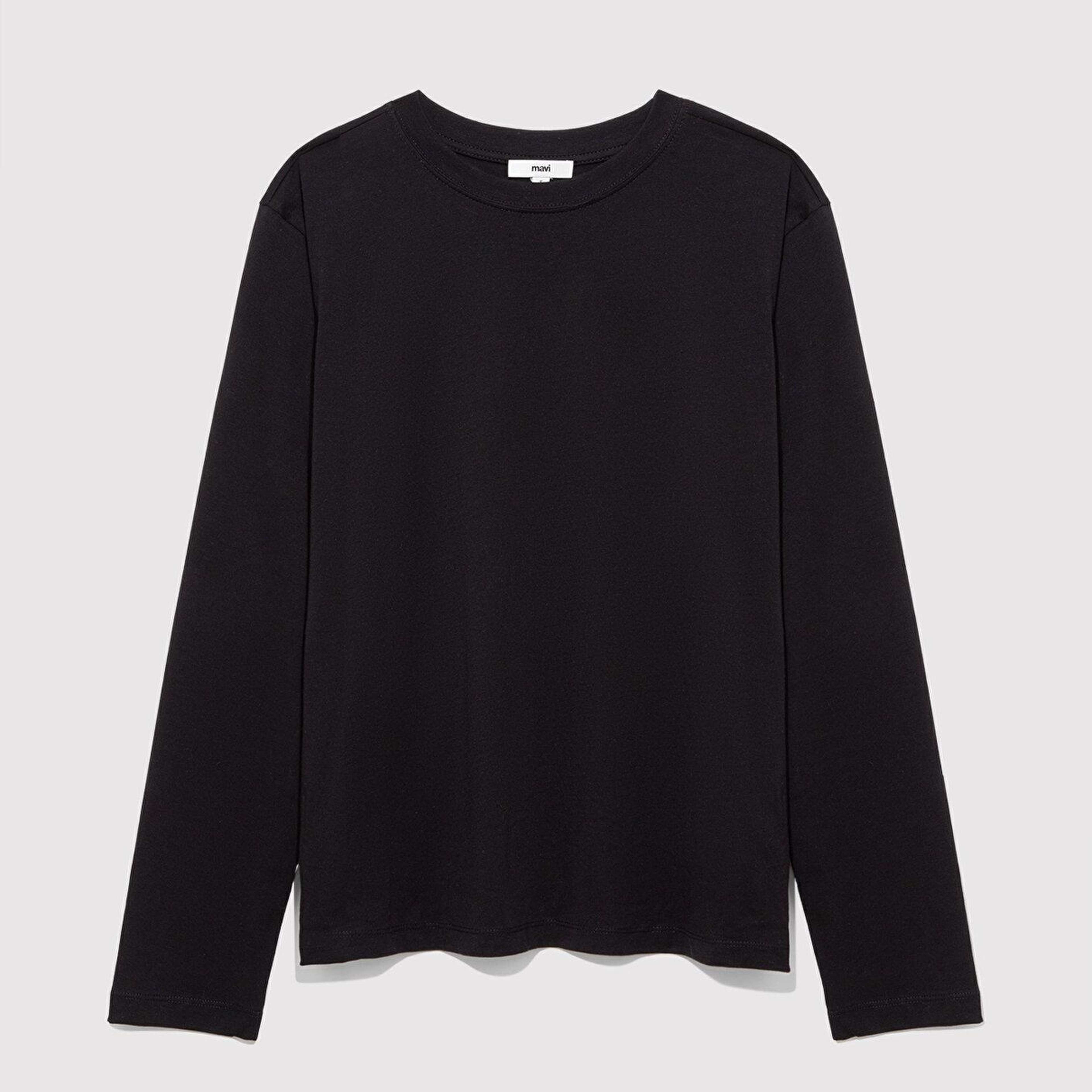 Mavi 2li Uzun Kollu Siyah Basic Tişört Loose Fit / Bol Rahat Kesim 1613039-900