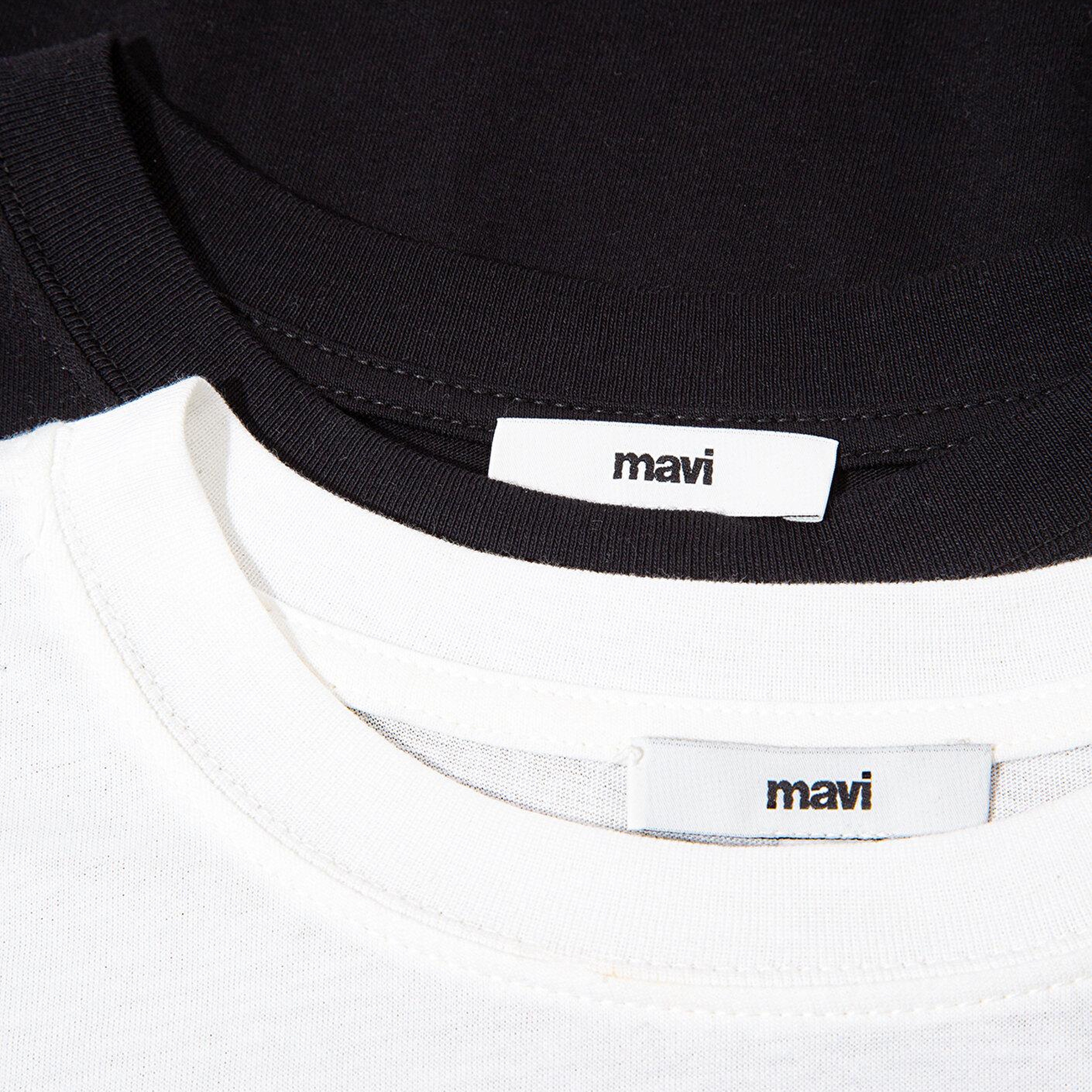 Mavi 2li Uzun Kollu Siyah Basic Tişört Loose Fit / Bol Rahat Kesim 1613039-900