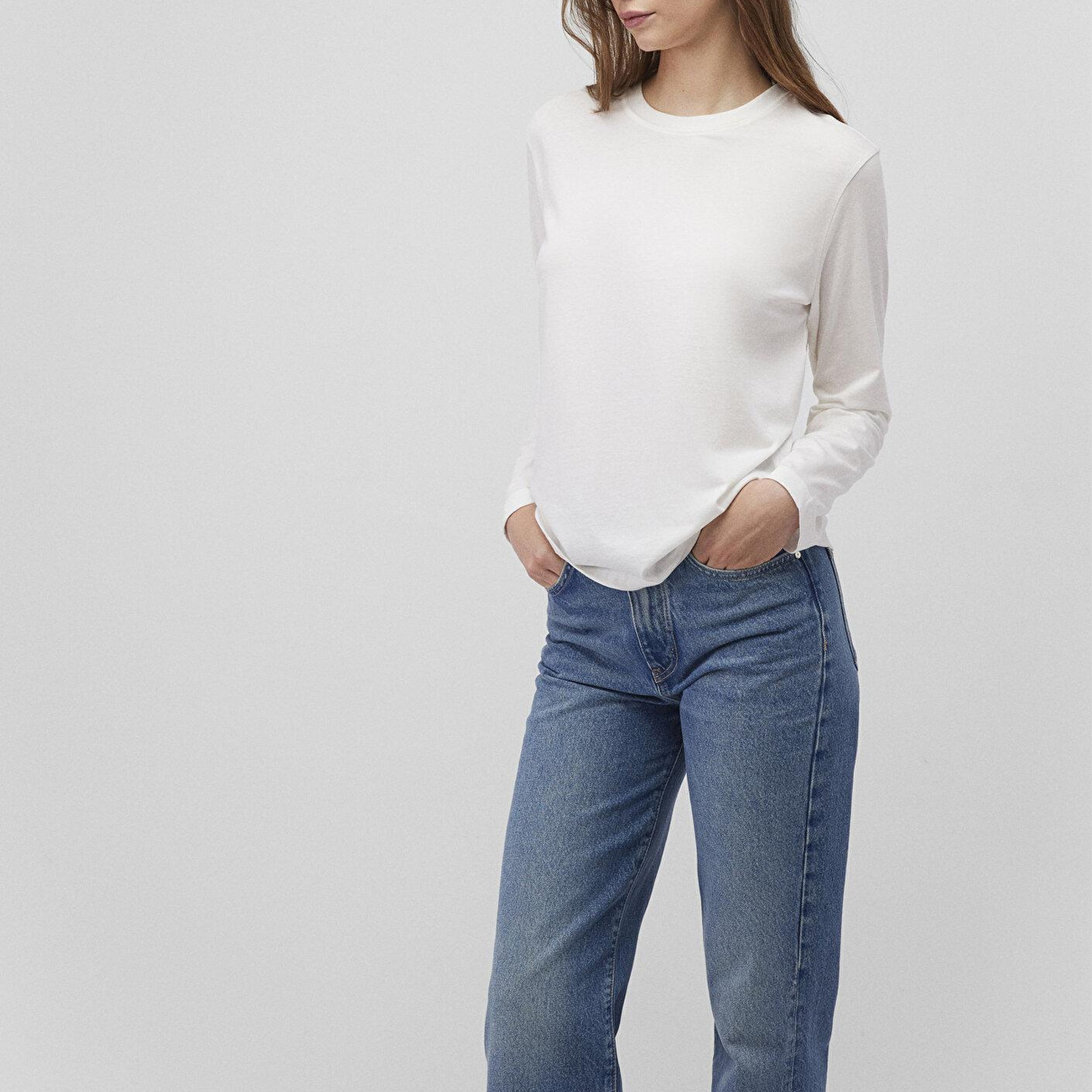 Mavi 2li Uzun Kollu Siyah Basic Tişört Loose Fit / Bol Rahat Kesim 1613039-900