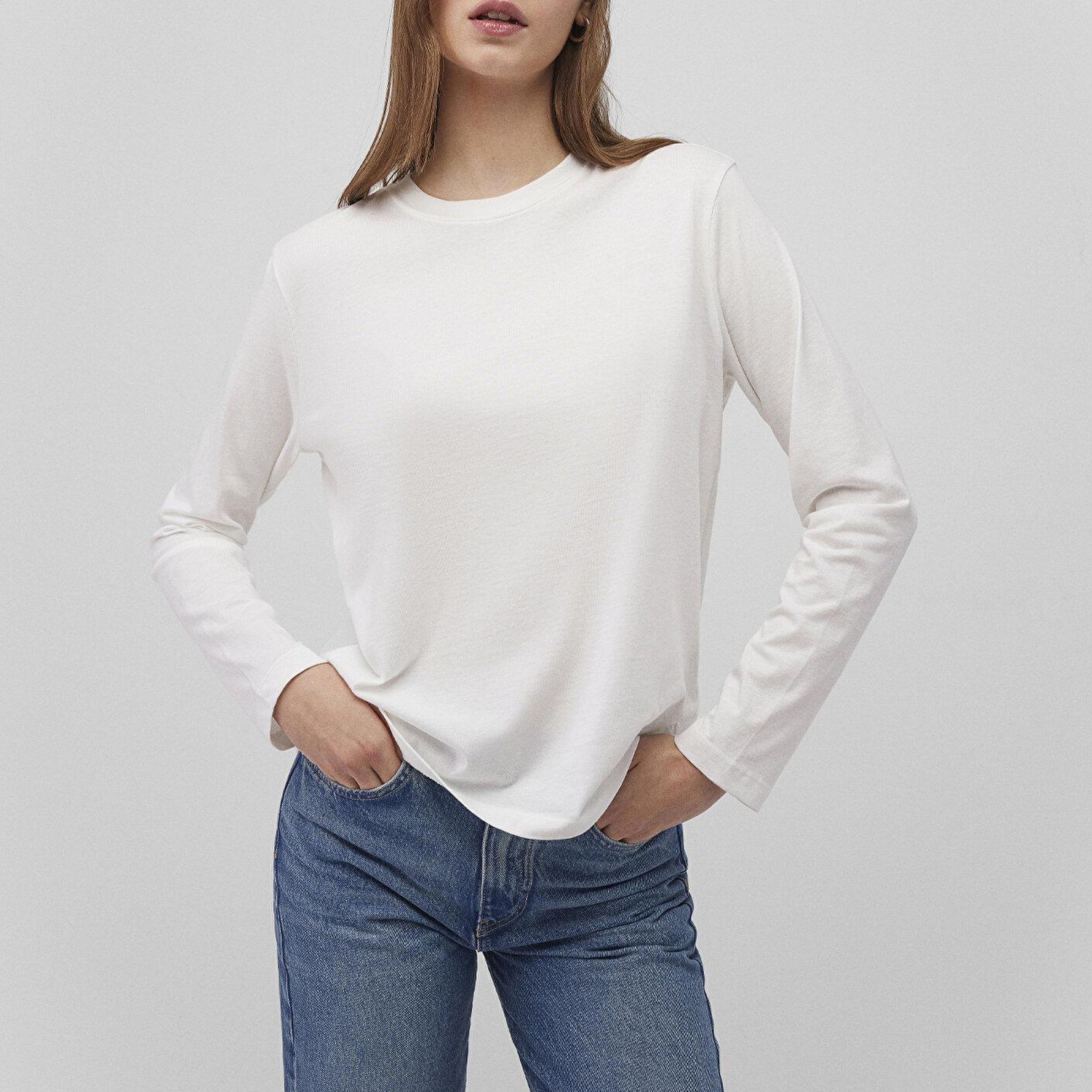 Mavi 2li Uzun Kollu Siyah Basic Tişört Loose Fit / Bol Rahat Kesim 1613039-900