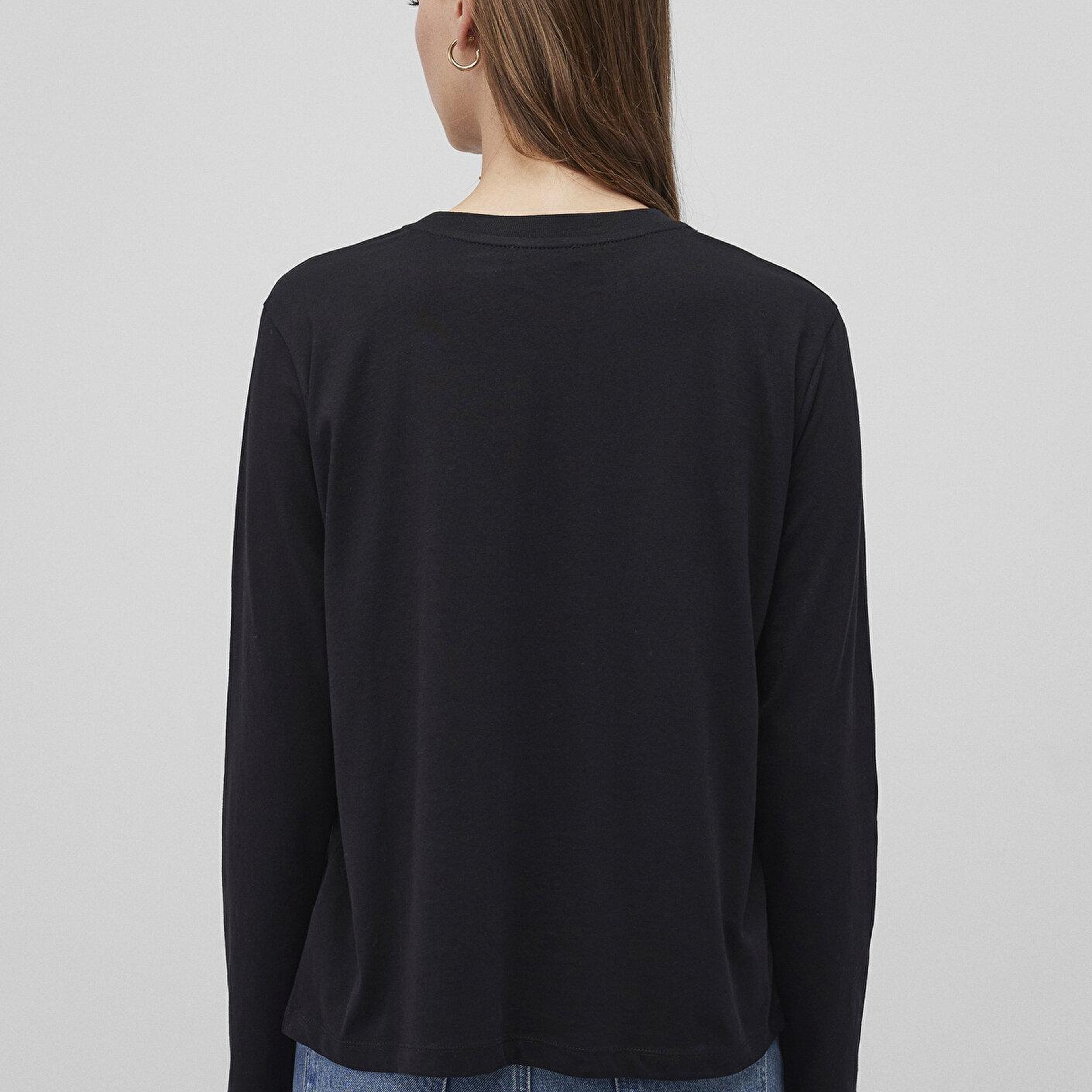 Mavi 2li Uzun Kollu Siyah Basic Tişört Loose Fit / Bol Rahat Kesim 1613039-900