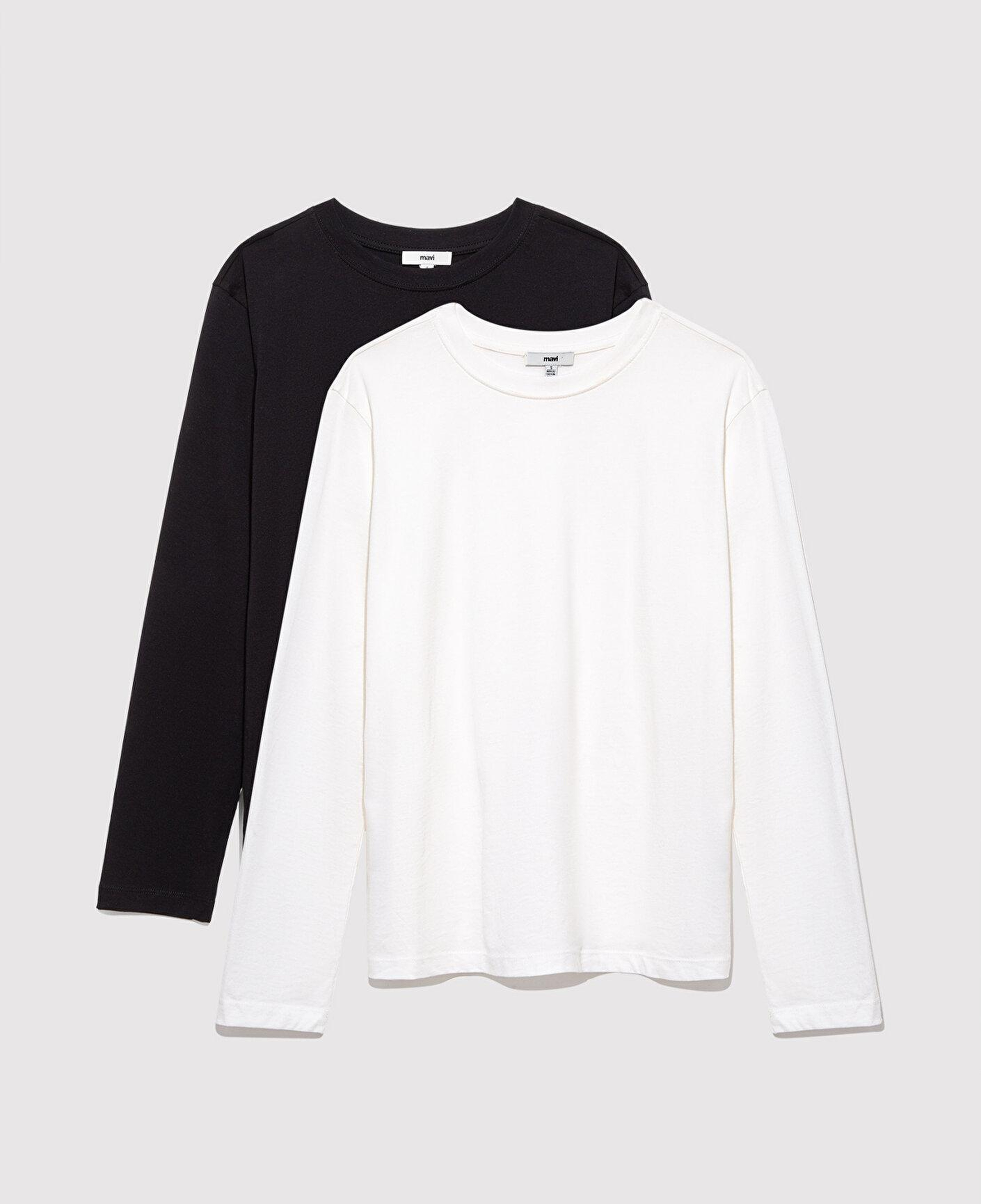 Mavi 2li Uzun Kollu Siyah Basic Tişört Loose Fit / Bol Rahat Kesim 1613039-900