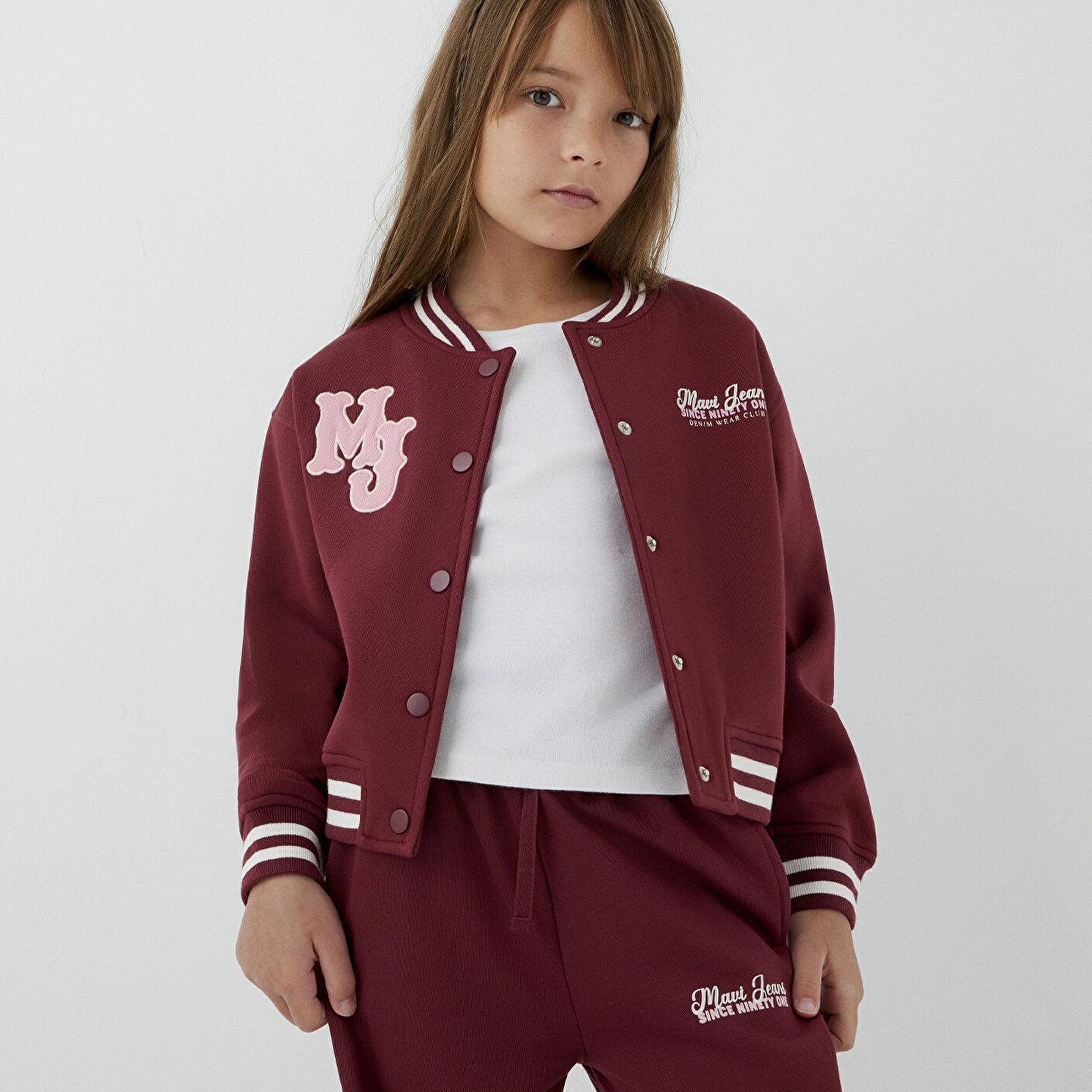 Mavi MJ Logo Nakışlı Bordo Bomber Ceket 7S10189-70393