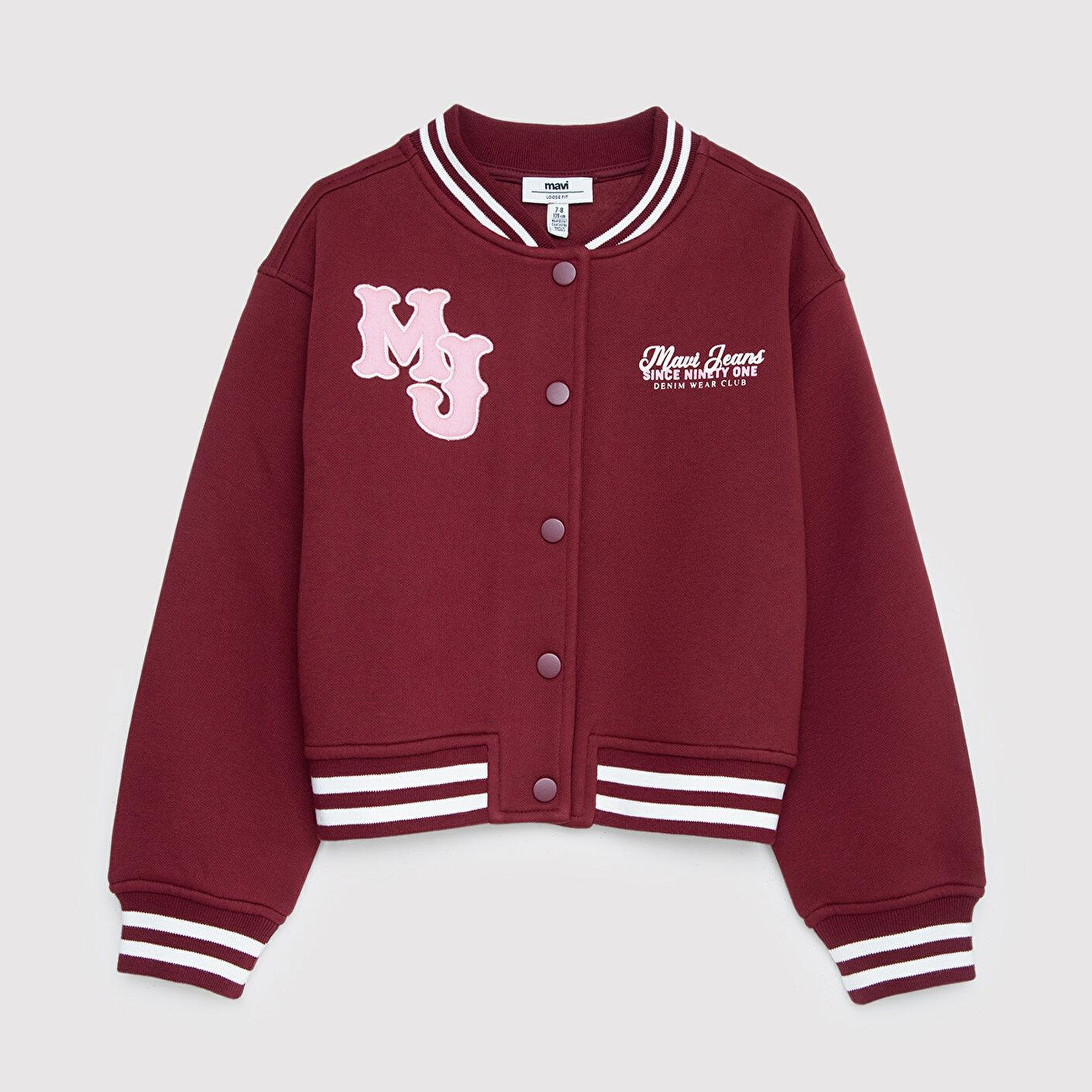 Mavi MJ Logo Nakışlı Bordo Bomber Ceket 7S10189-70393
