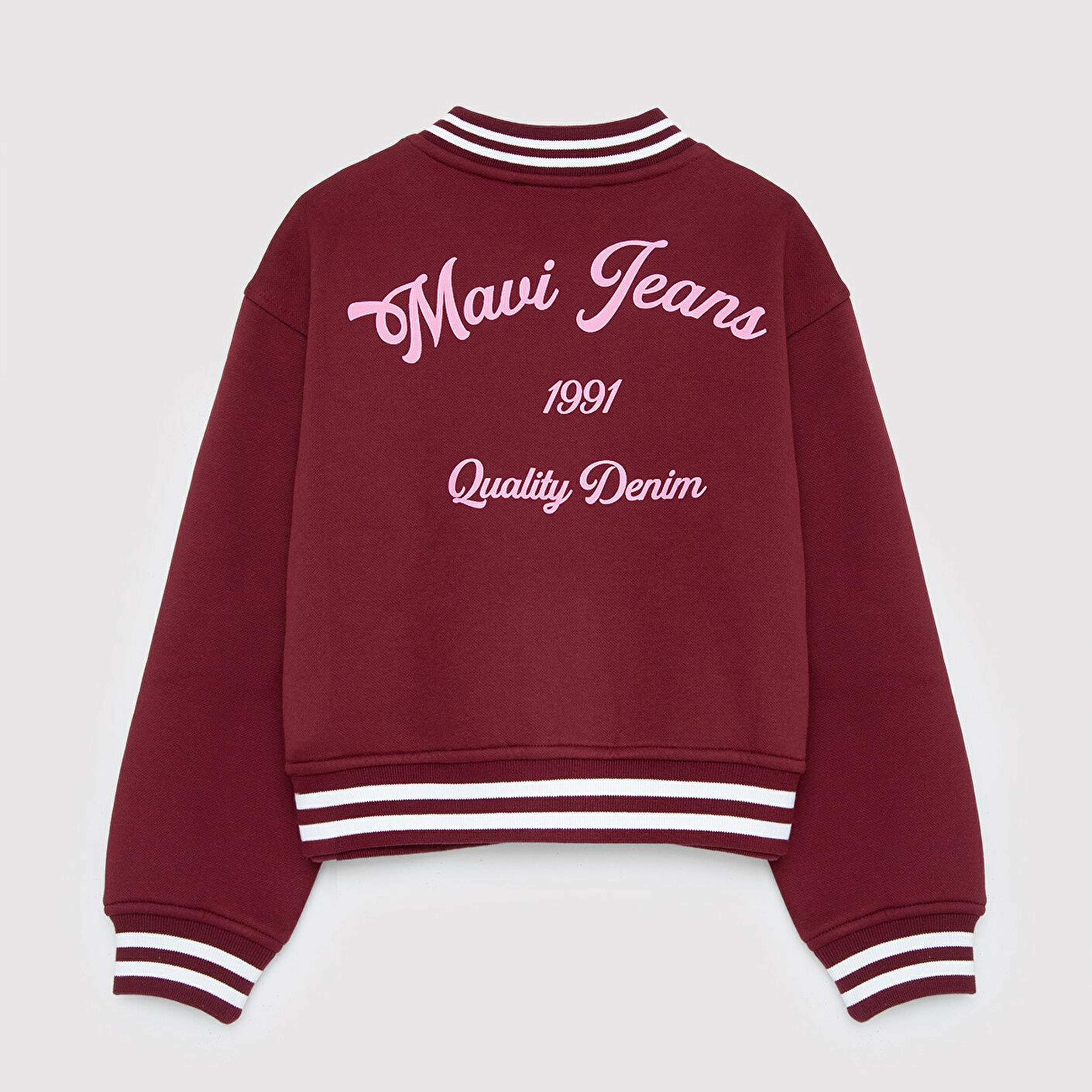 Mavi MJ Logo Nakışlı Bordo Bomber Ceket 7S10189-70393