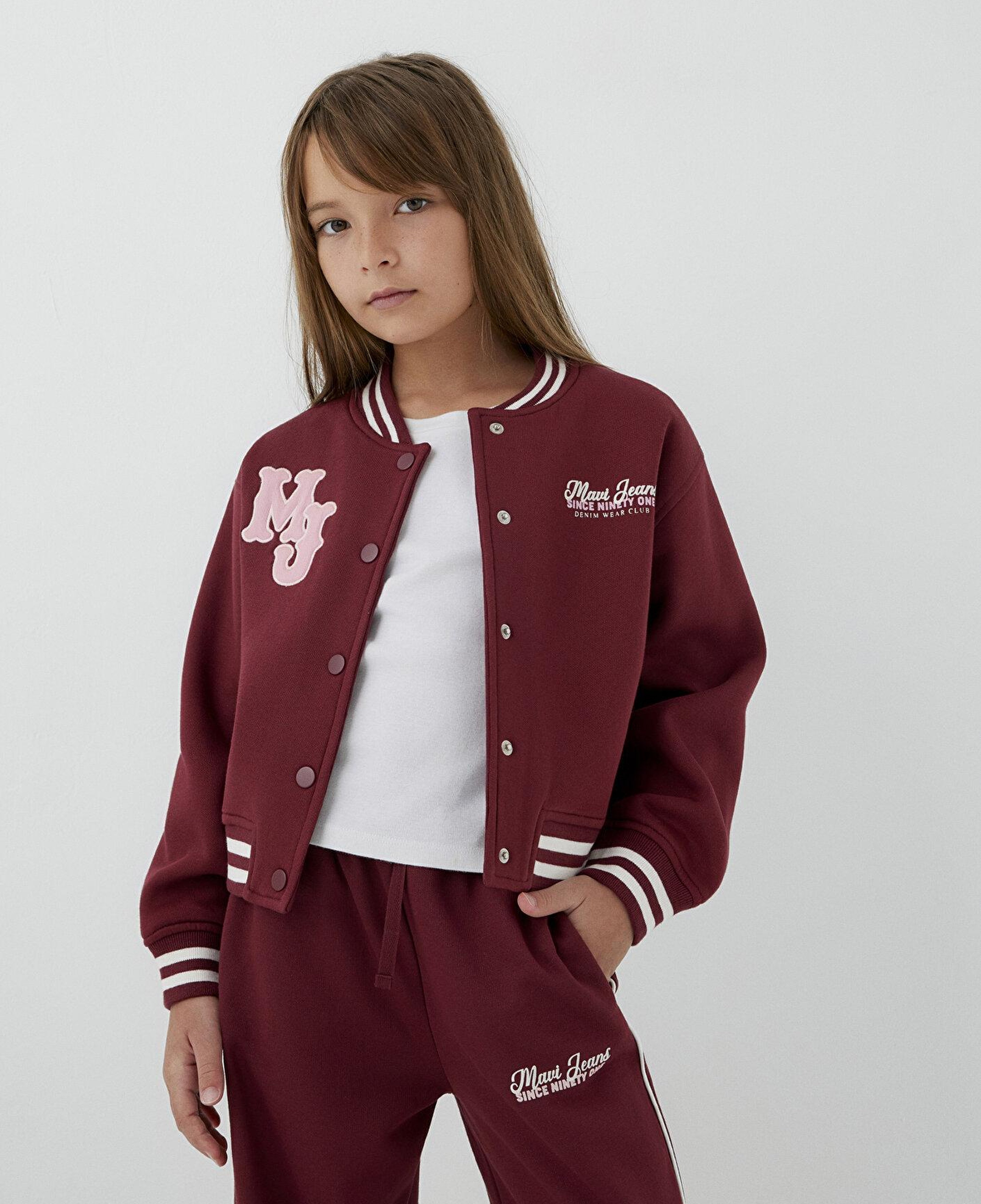 Mavi MJ Logo Nakışlı Bordo Bomber Ceket 7S10189-70393