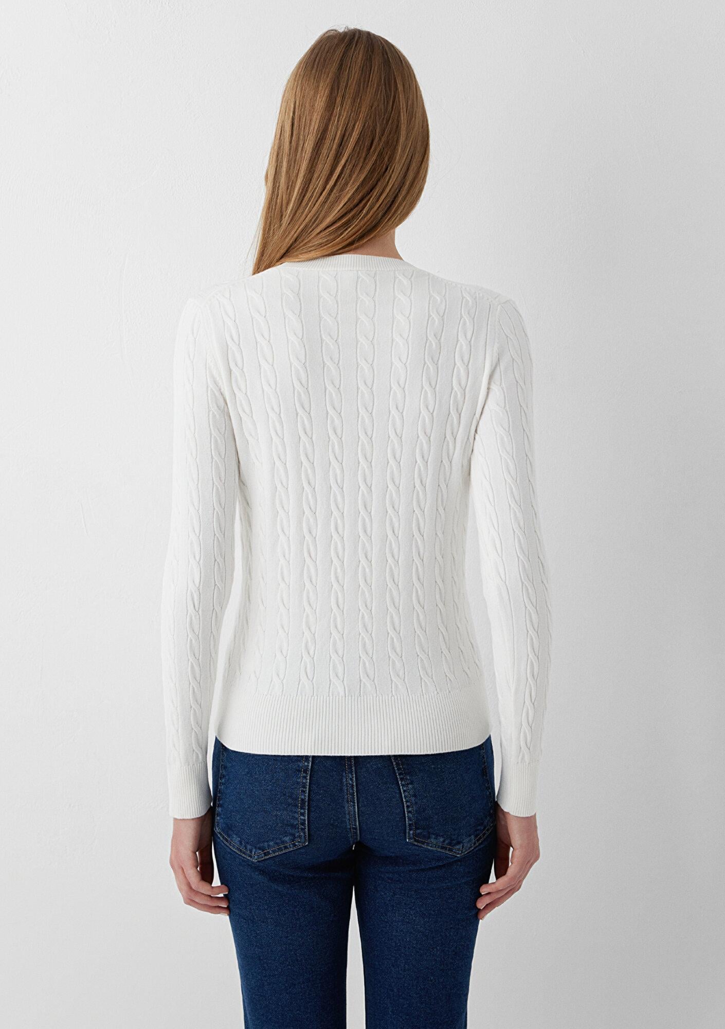 Mavi Ekru Kazak Slim Fit / Dar Kesim 1710910-70057