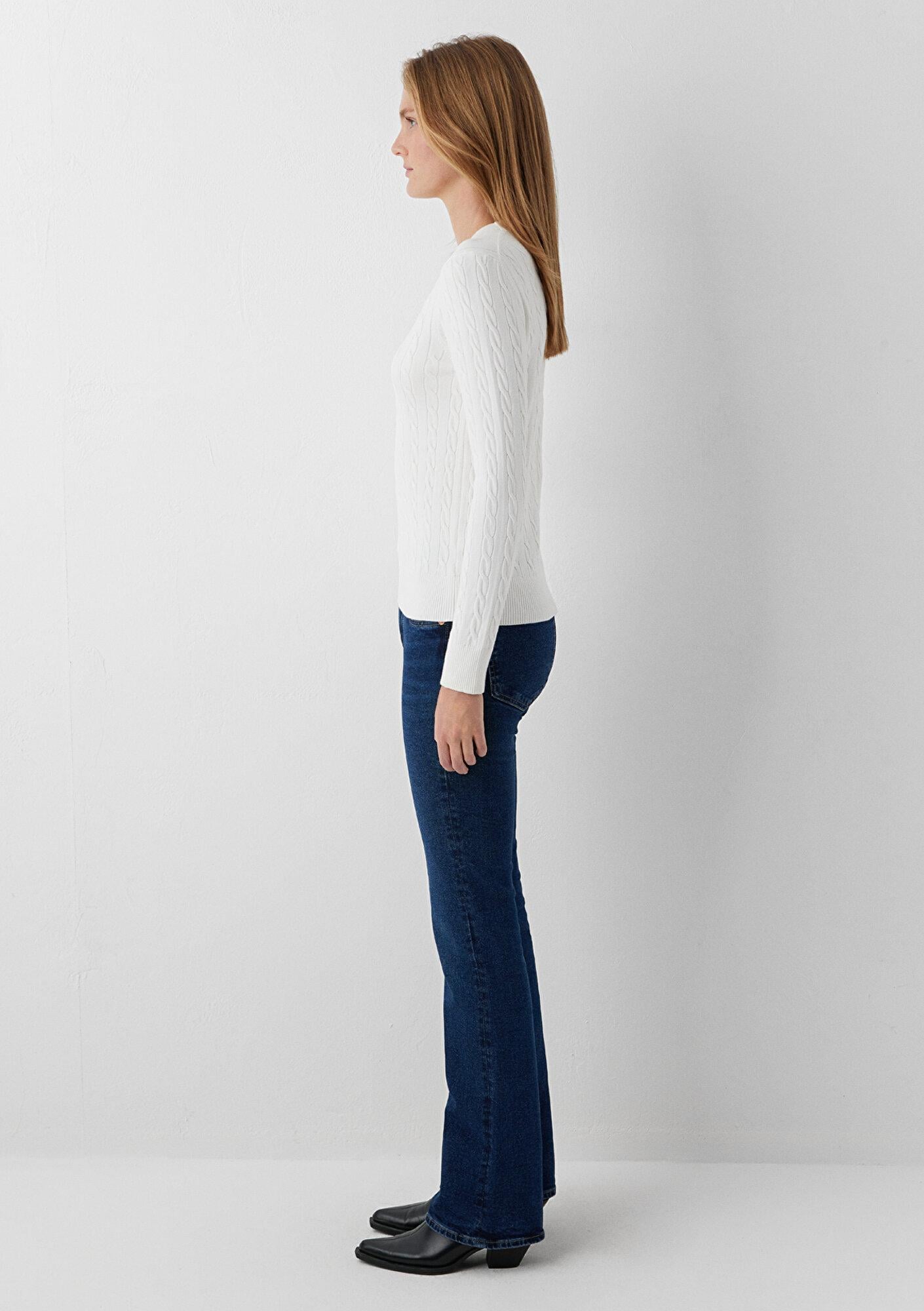 Mavi Ekru Kazak Slim Fit / Dar Kesim 1710910-70057