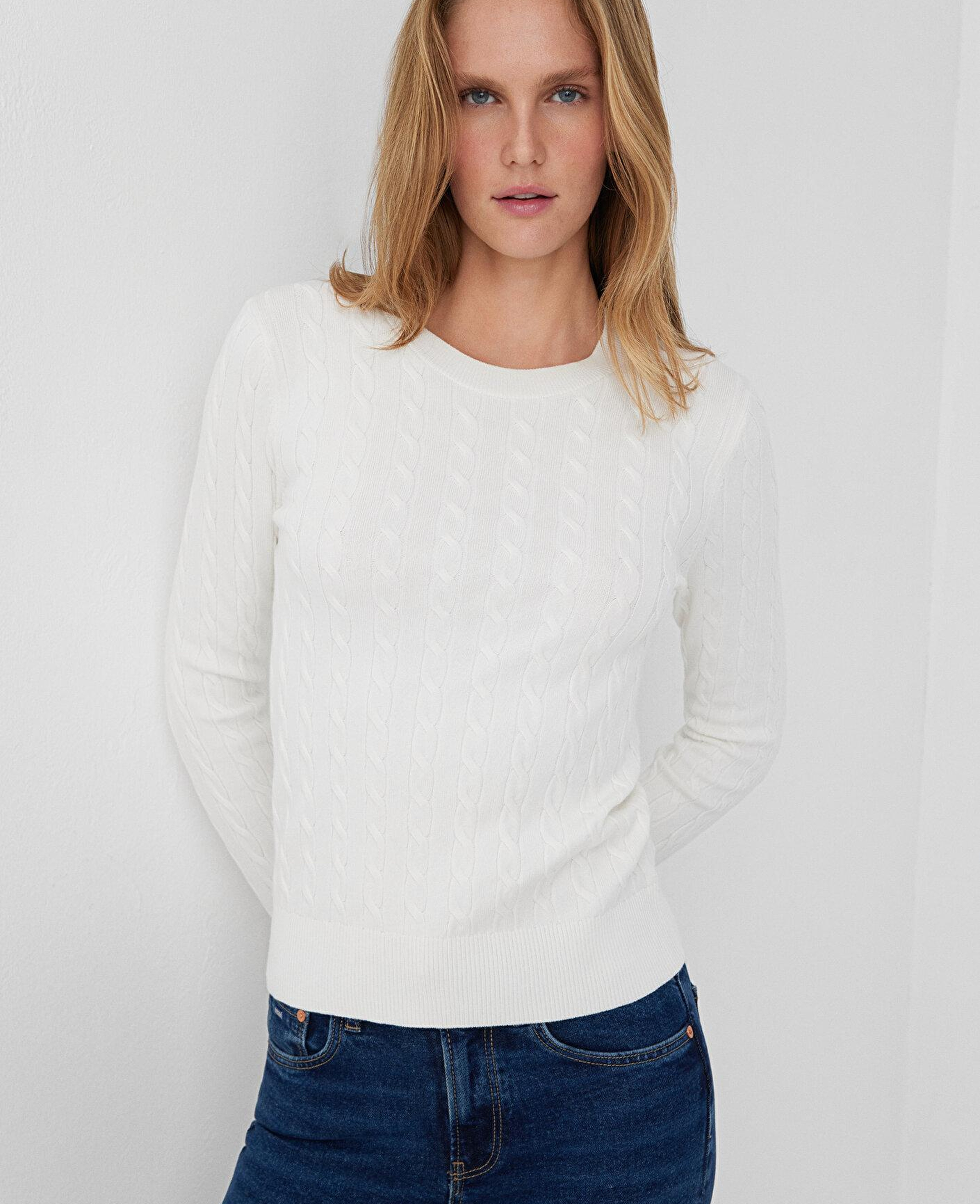 Mavi Ekru Kazak Slim Fit / Dar Kesim 1710910-70057
