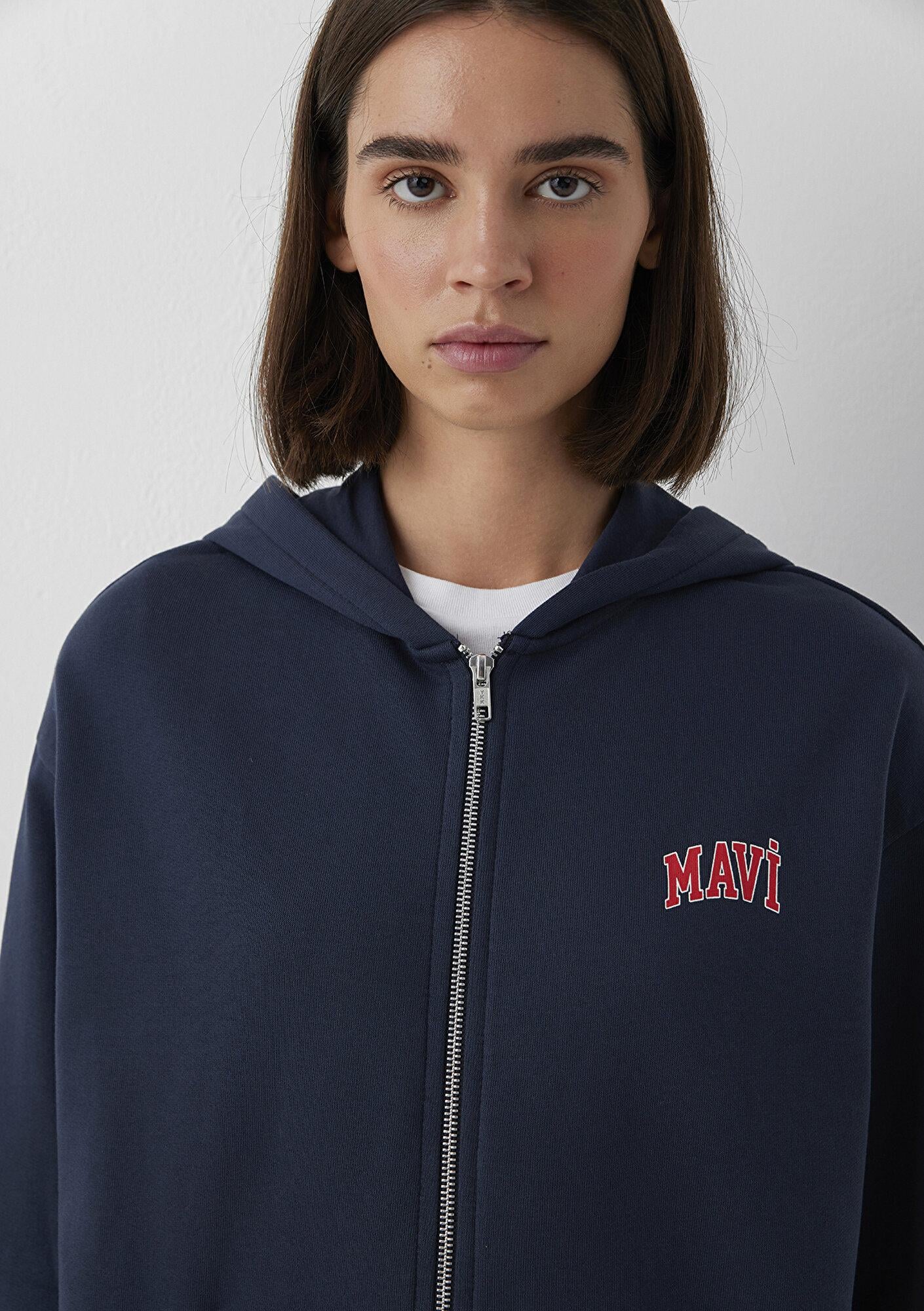 Mavi Kapüşonlu Lacivert Sweatshirt 1S10178-70490