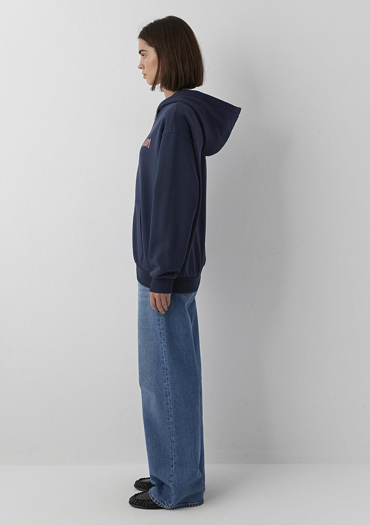 Mavi Kapüşonlu Lacivert Sweatshirt 1S10178-70490