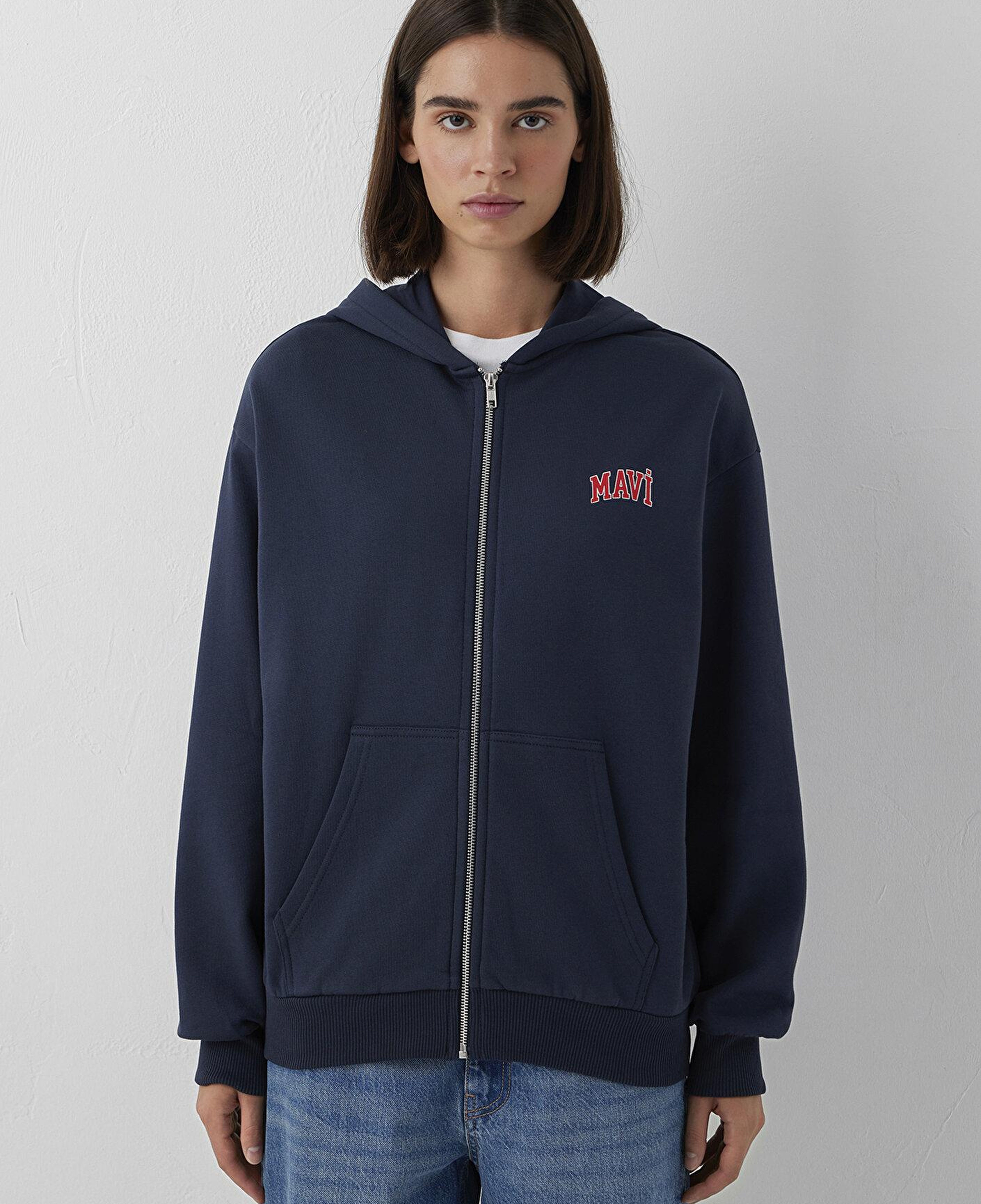 Mavi Kapüşonlu Lacivert Sweatshirt 1S10178-70490