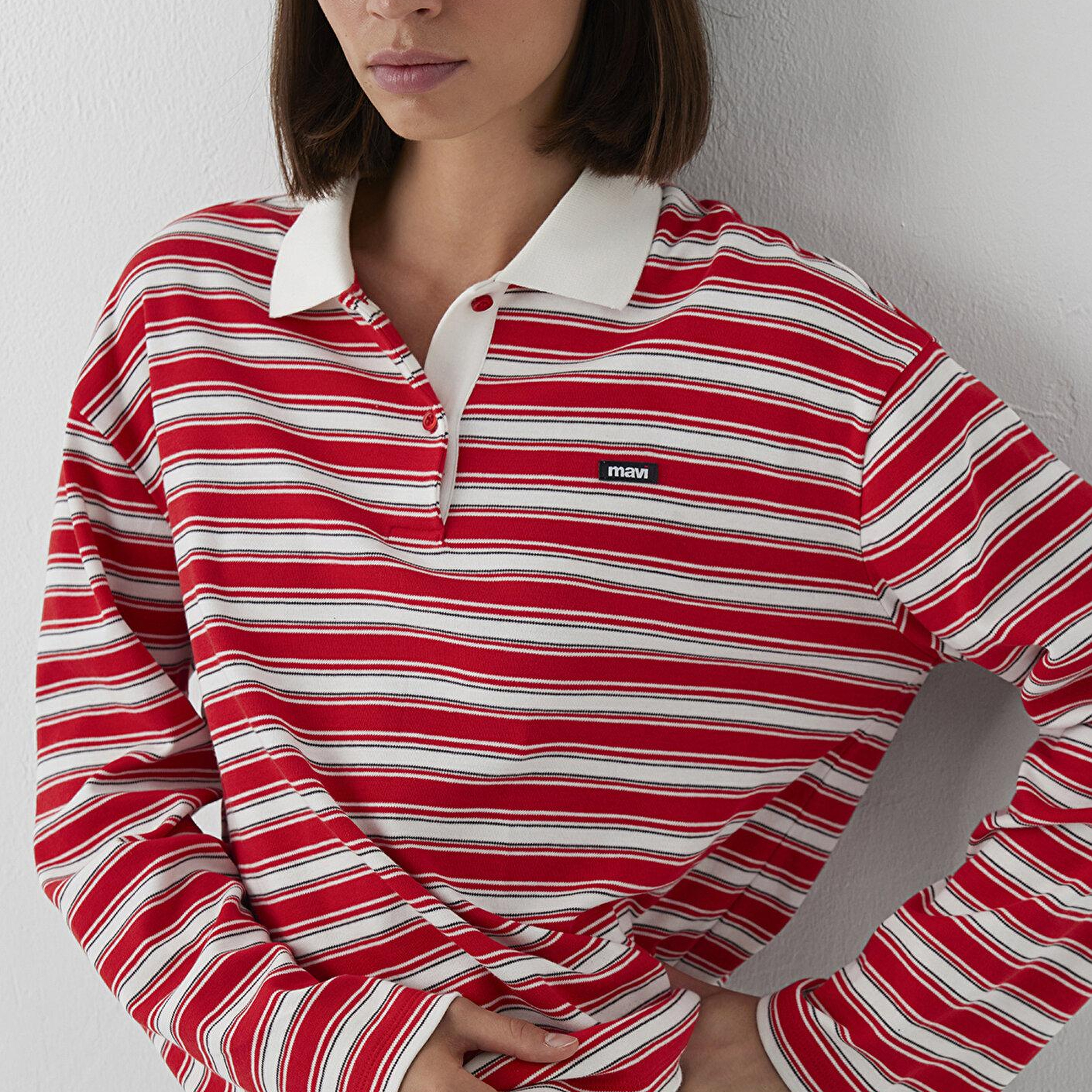 Mavi Mavi Logo Kırmızı Çizgili Polo Regular Fit / Normal Kesim 1614196-91657