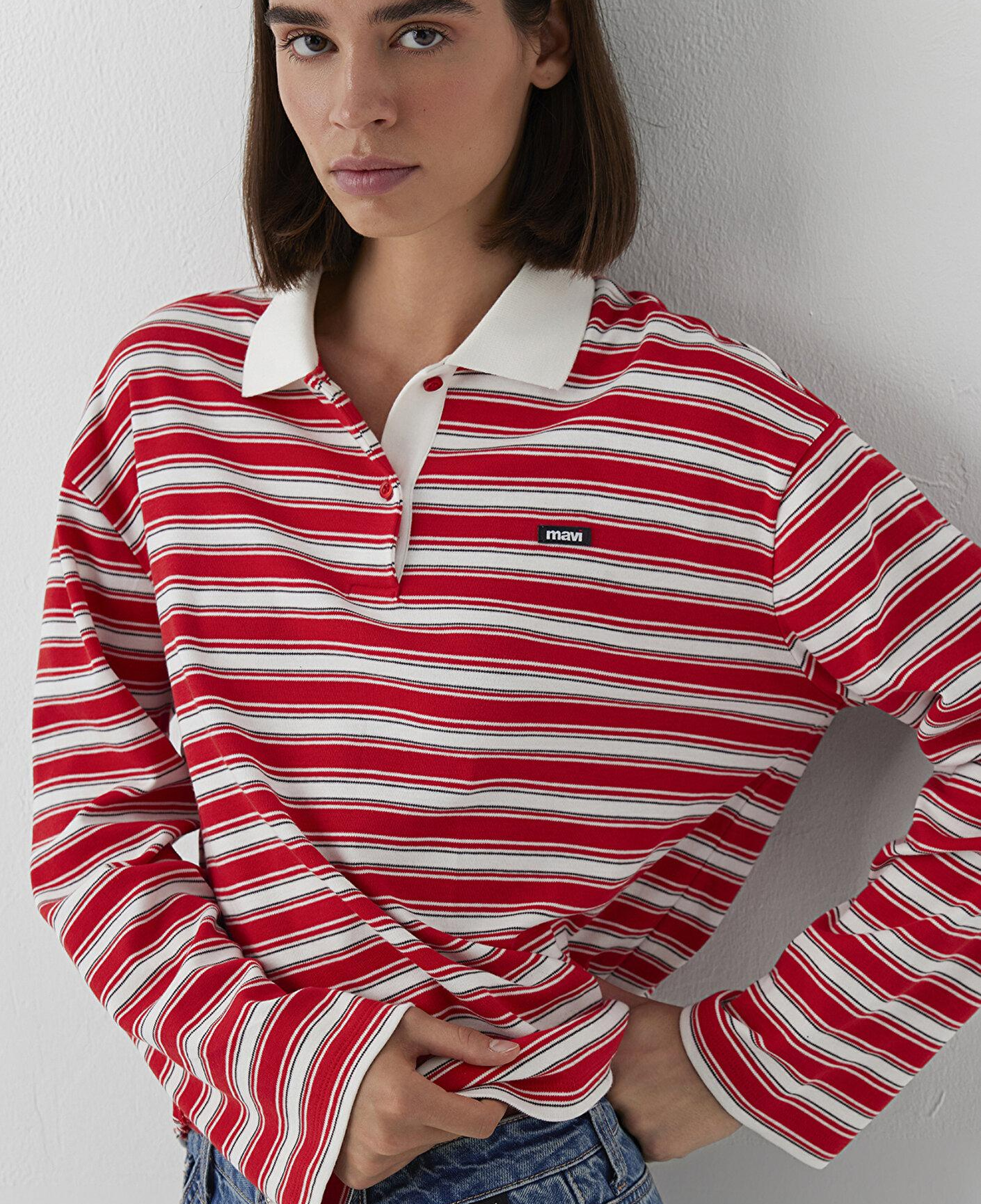 Mavi Mavi Logo Kırmızı Çizgili Polo Regular Fit / Normal Kesim 1614196-91657