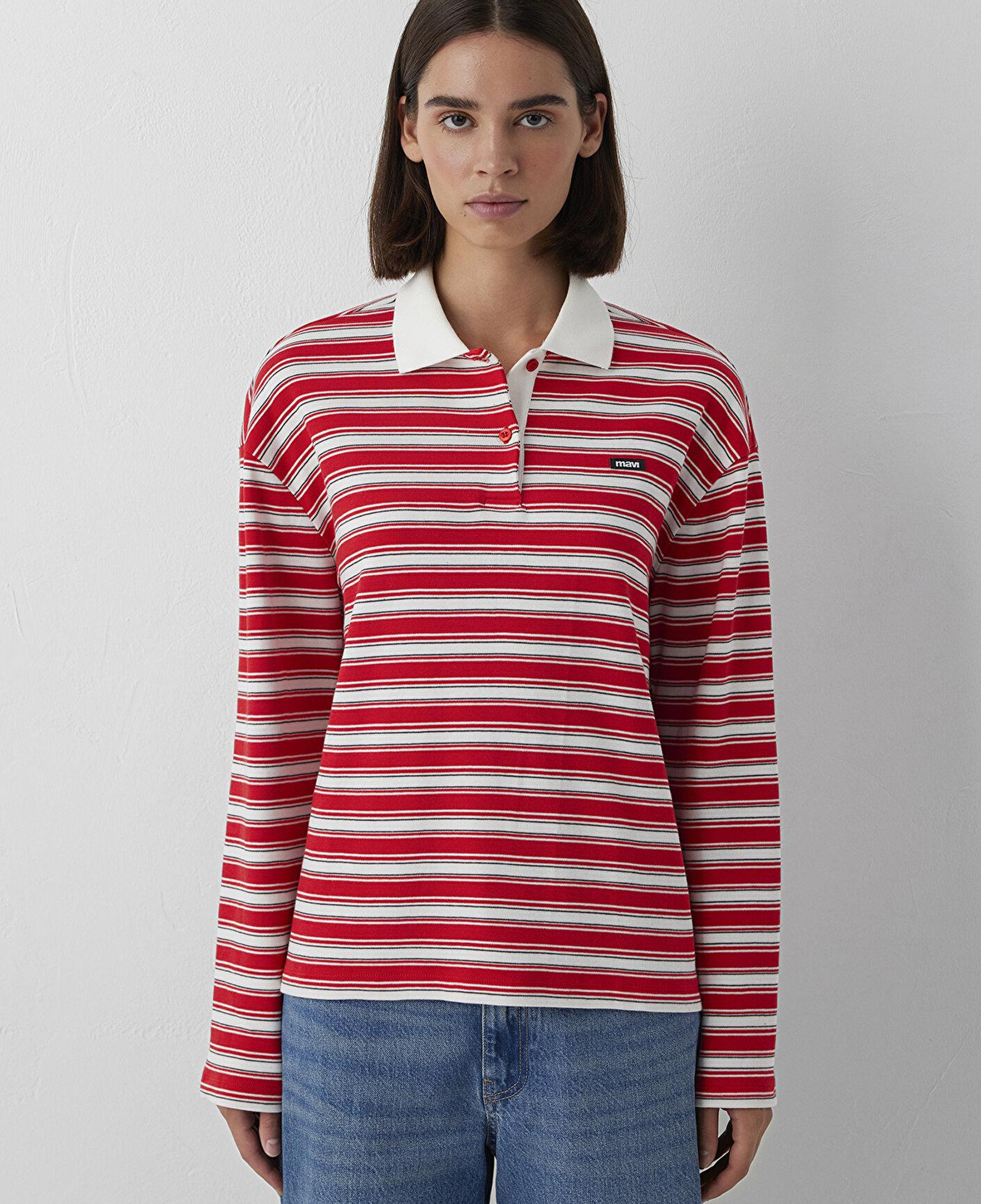 Mavi Mavi Logo Kırmızı Çizgili Polo Regular Fit / Normal Kesim 1614196-91657