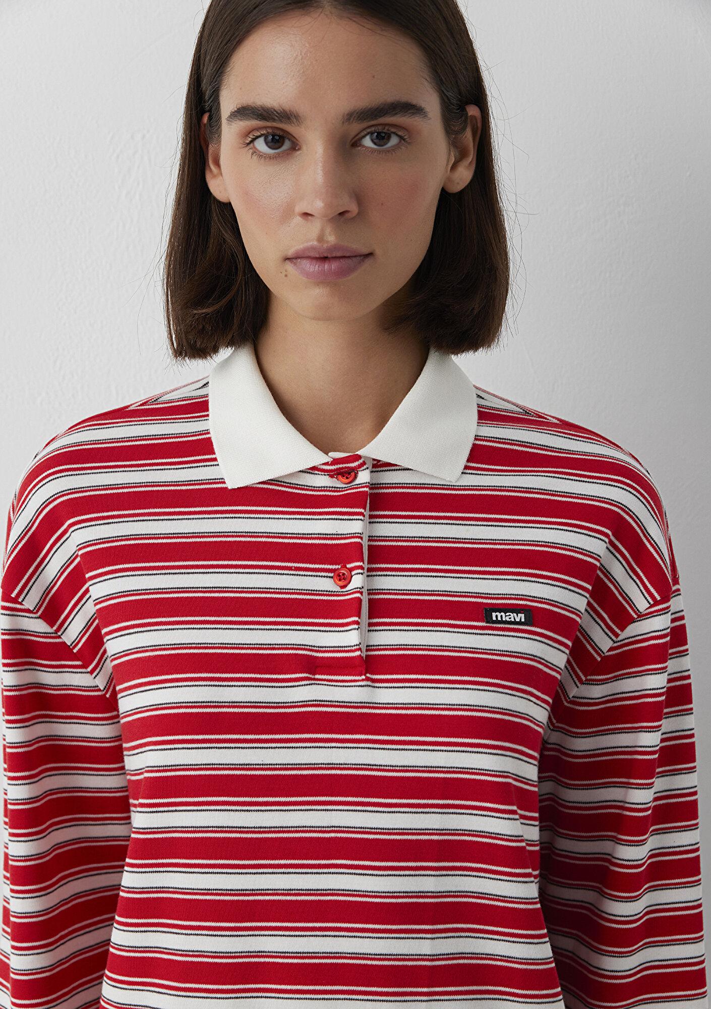 Mavi Mavi Logo Kırmızı Çizgili Polo Regular Fit / Normal Kesim 1614196-91657