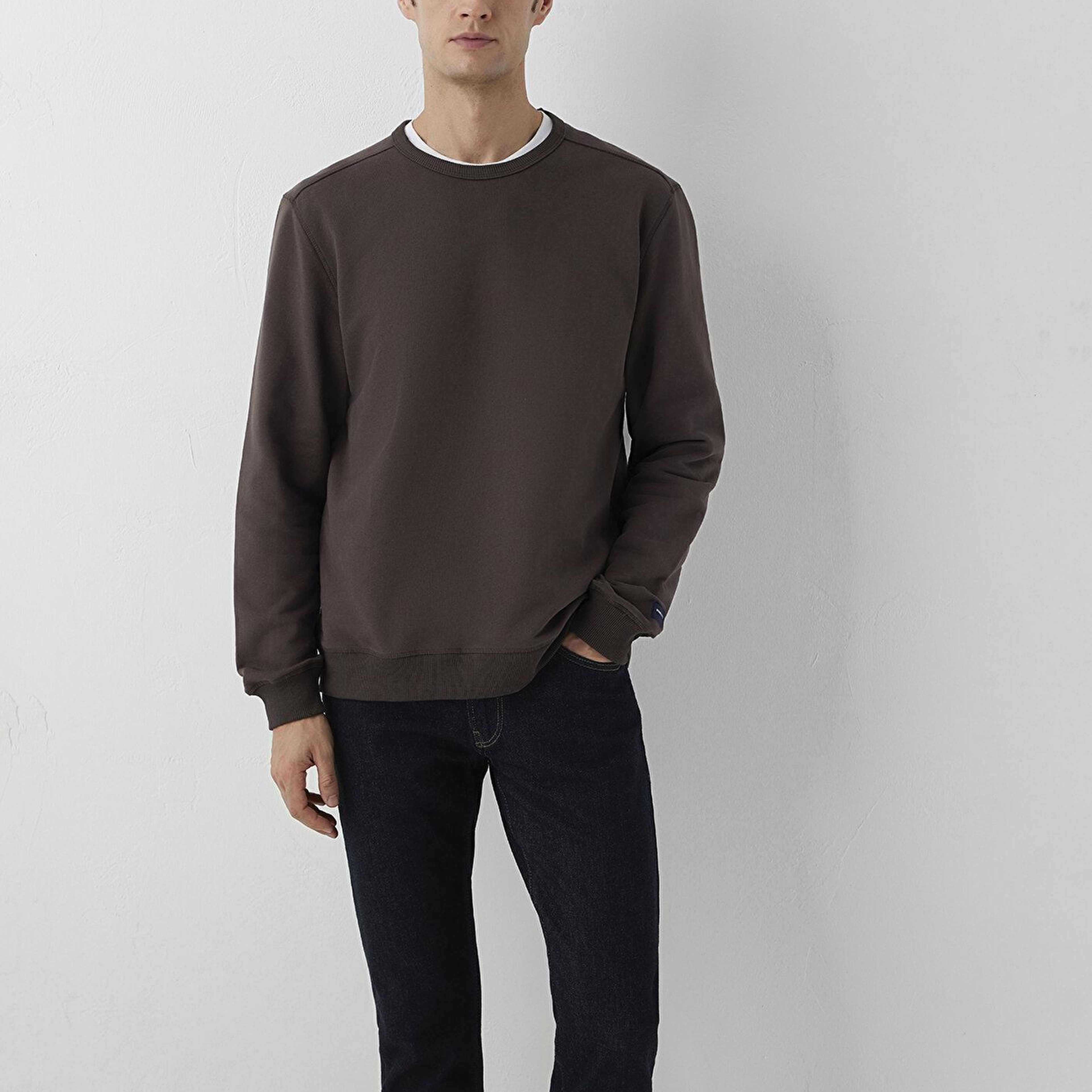 Mavi Mavi Jeans Kahverengi Basic Sweatshirt 0S10620-70219
