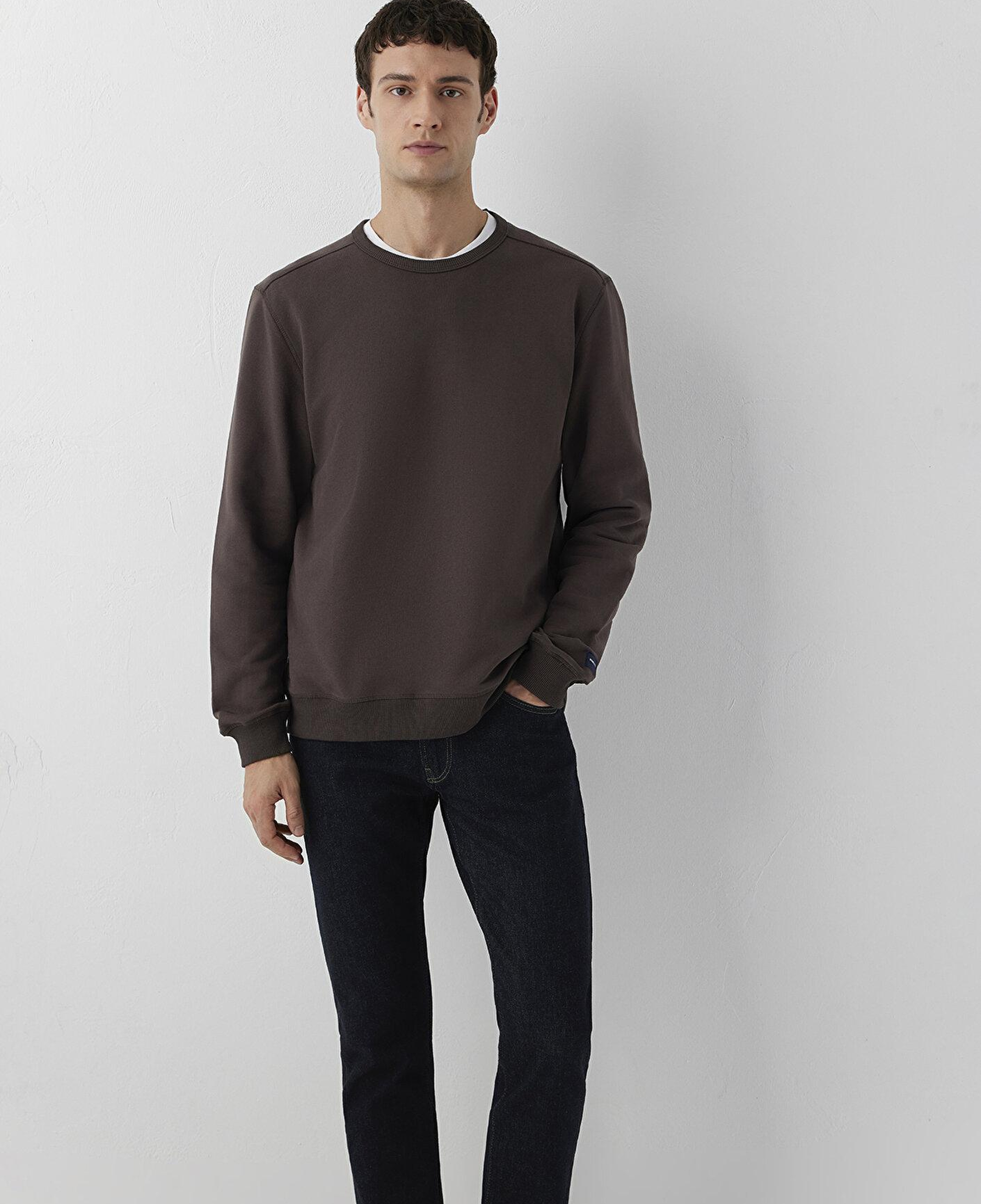 Mavi Mavi Jeans Kahverengi Basic Sweatshirt 0S10620-70219