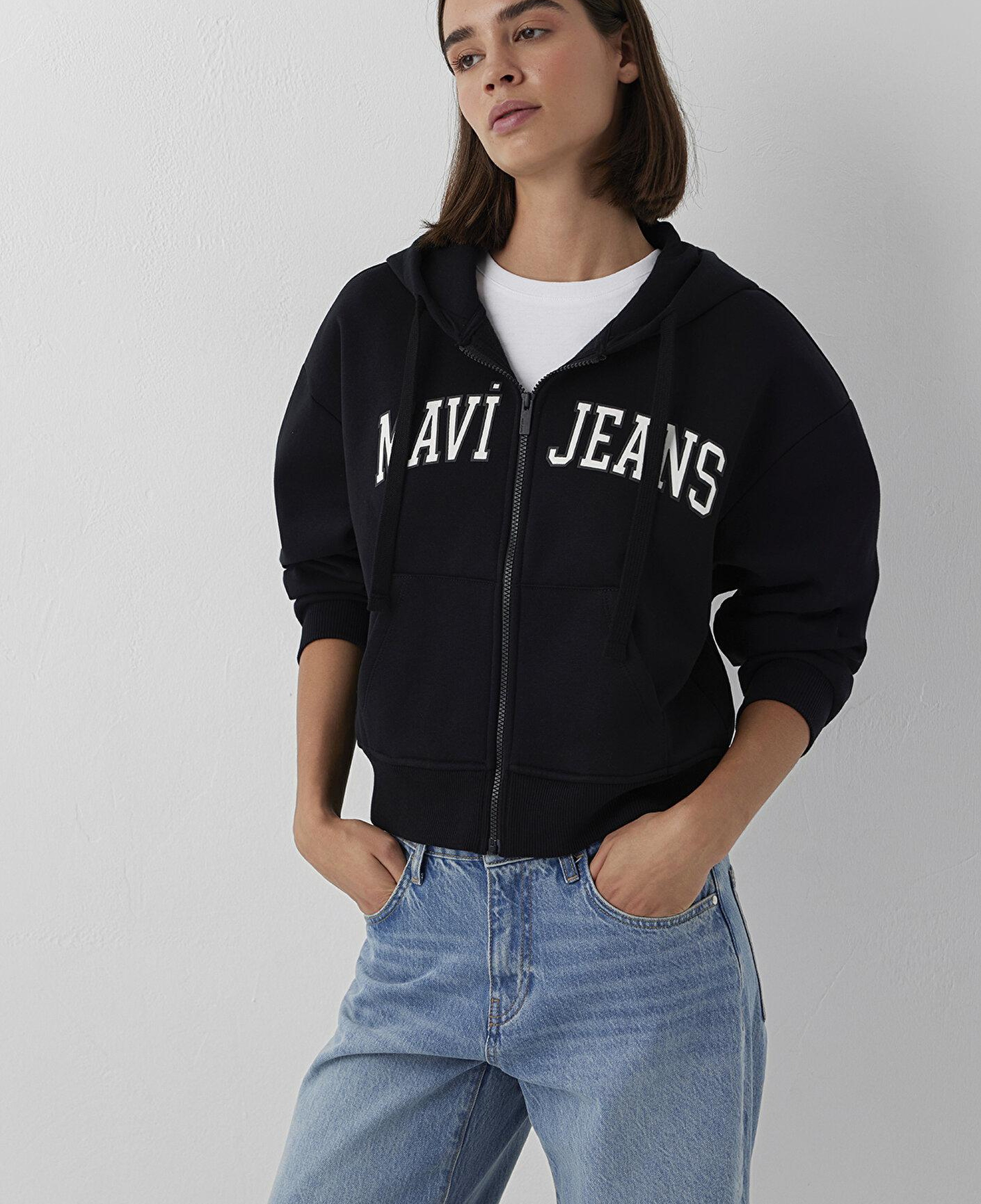 Mavi Kapüşonlu Siyah Sweatshirt 1S10587-900