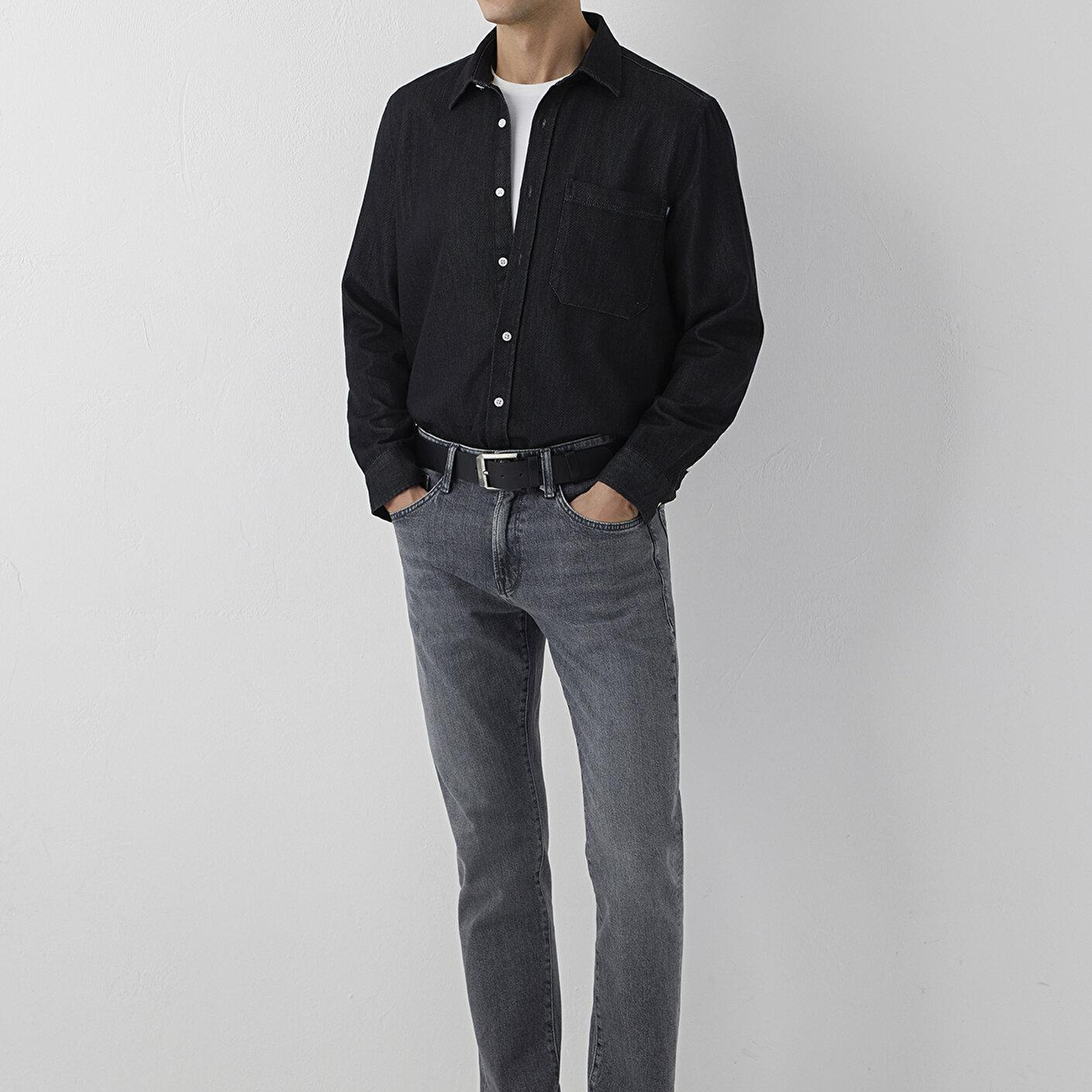 Mavi Marcus Classic Denim Gri Gabardin Pantolon 00351A4005