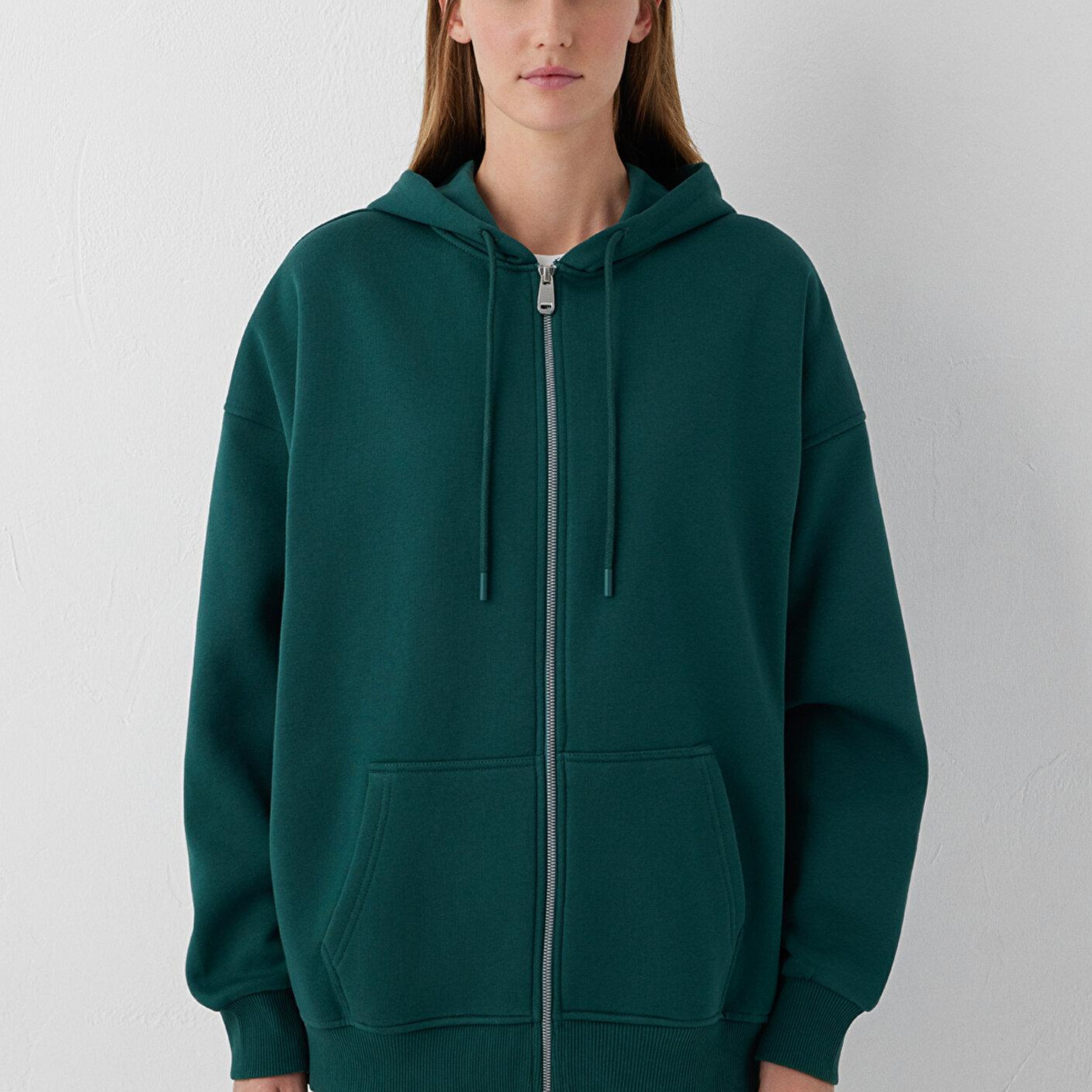 Mavi Kapüşonlu Fermuarlı Yeşil Sweatshirt 1610221-85173