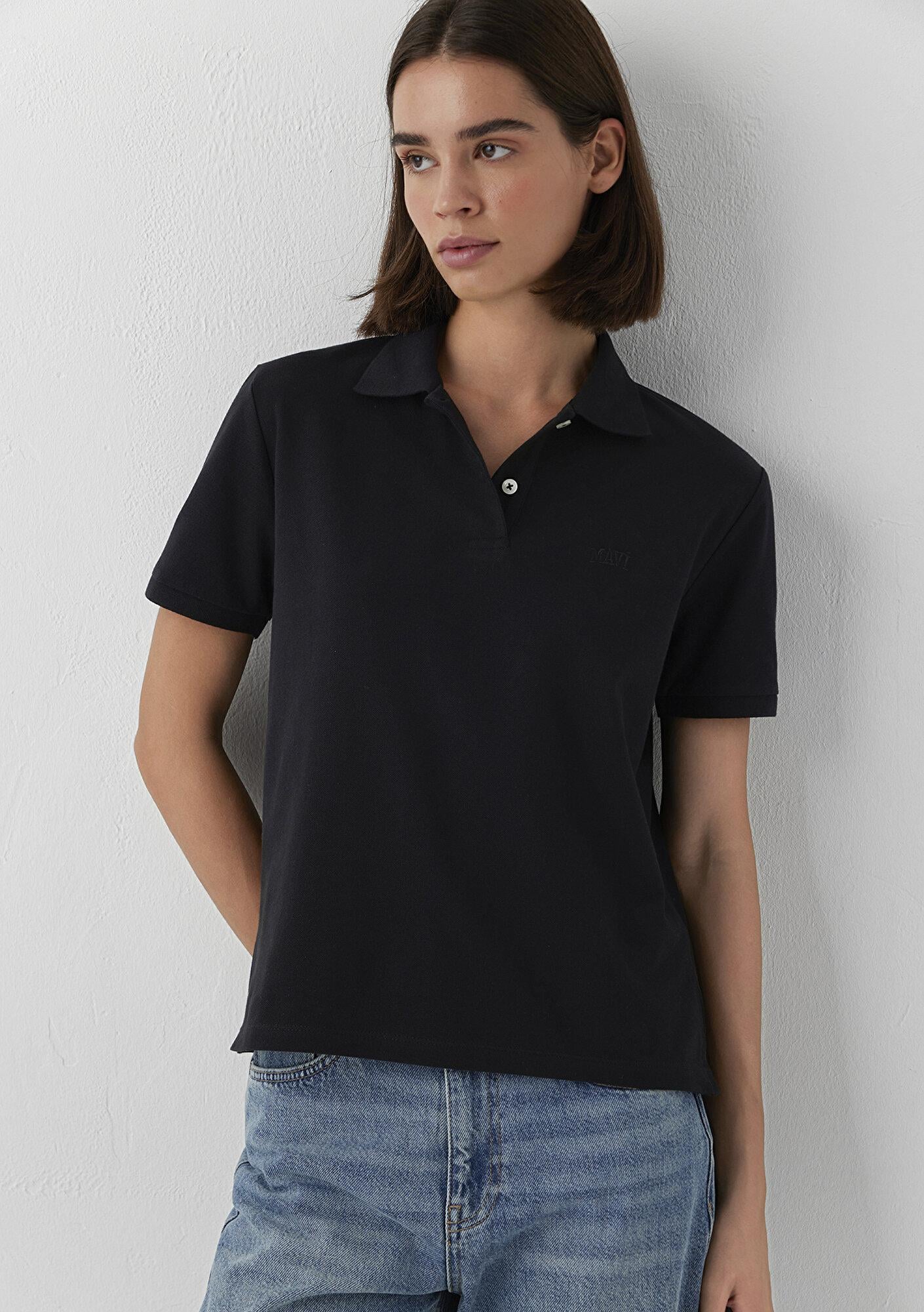 Mavi Mavi Logo Baskılı Siyah Polo Tişört Regular Fit / Normal Kesim 1614192-900
