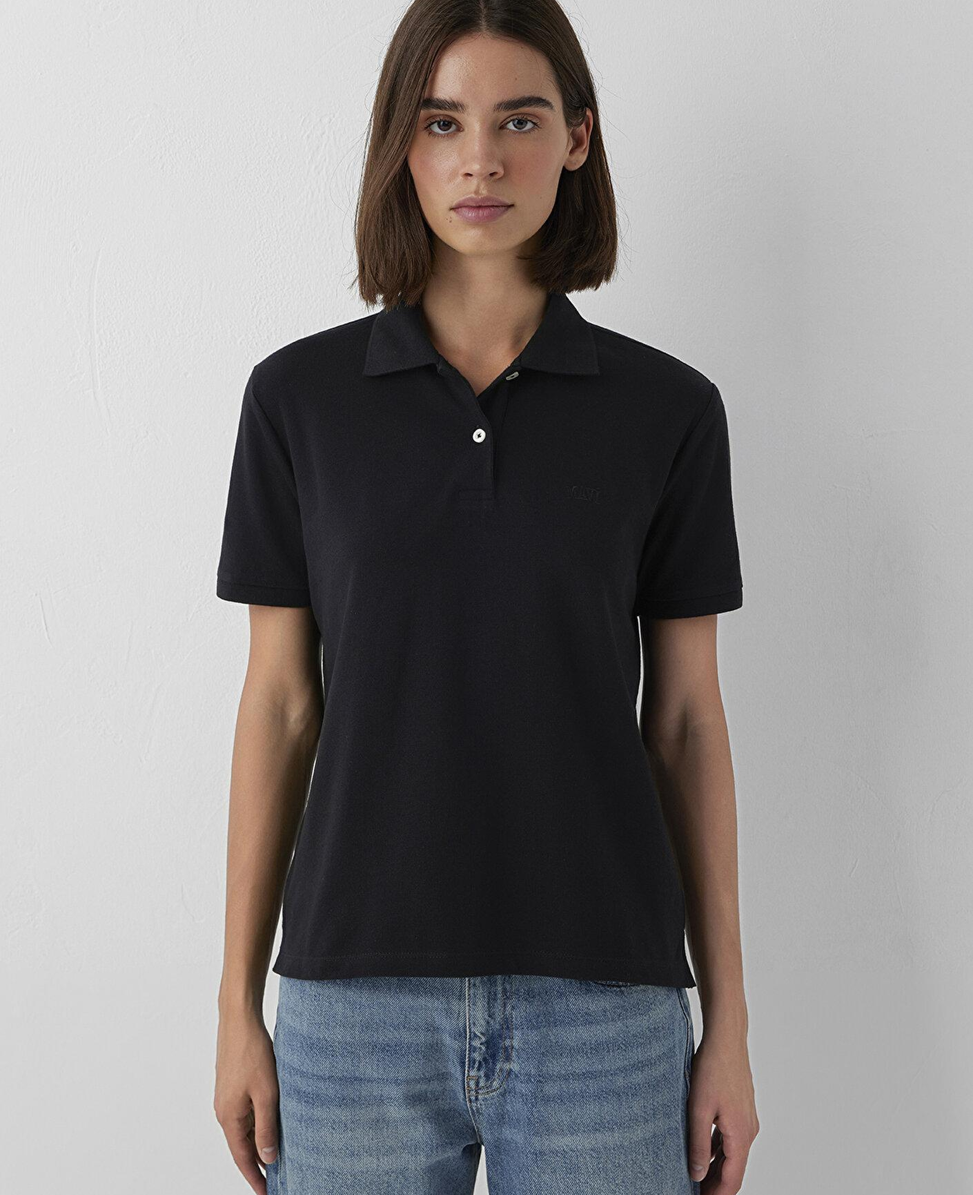 Mavi Mavi Logo Baskılı Siyah Polo Tişört Regular Fit / Normal Kesim 1614192-900