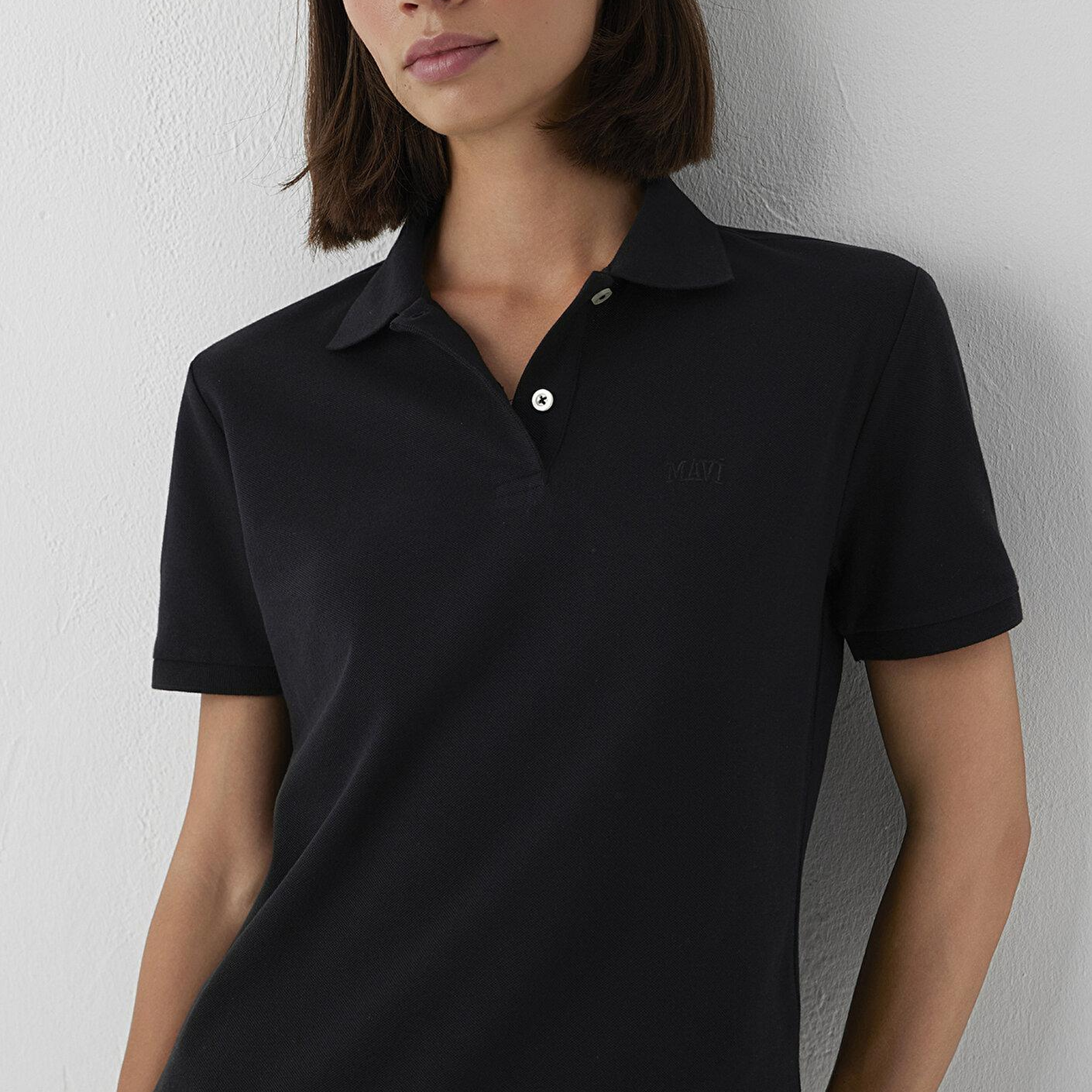 Mavi Mavi Logo Baskılı Siyah Polo Tişört Regular Fit / Normal Kesim 1614192-900