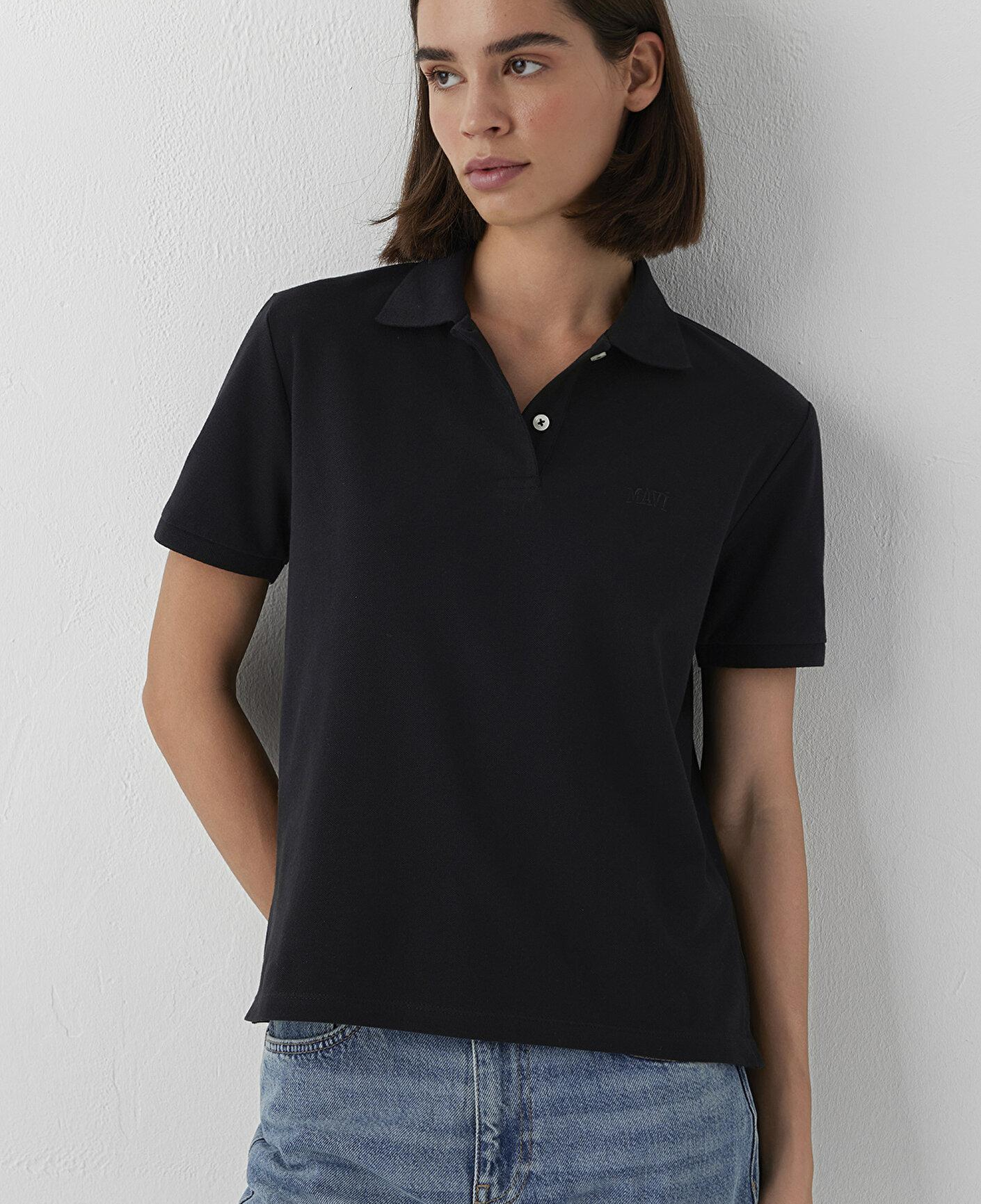 Mavi Mavi Logo Baskılı Siyah Polo Tişört Regular Fit / Normal Kesim 1614192-900