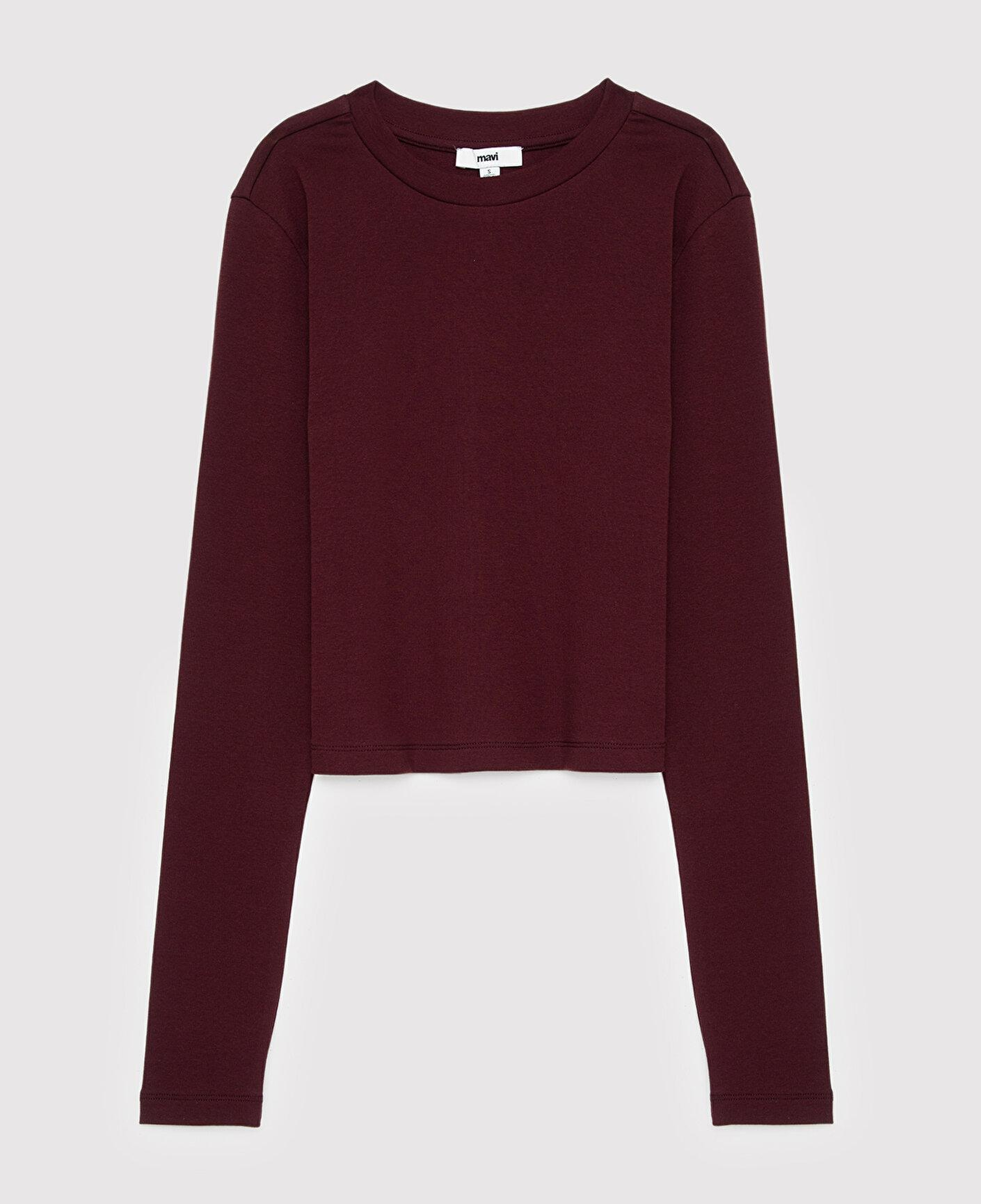 Mavi 2li Uzun Kollu Crop Basic Tişört Fitted / Vücuda Oturan Kesim 1613021-70422