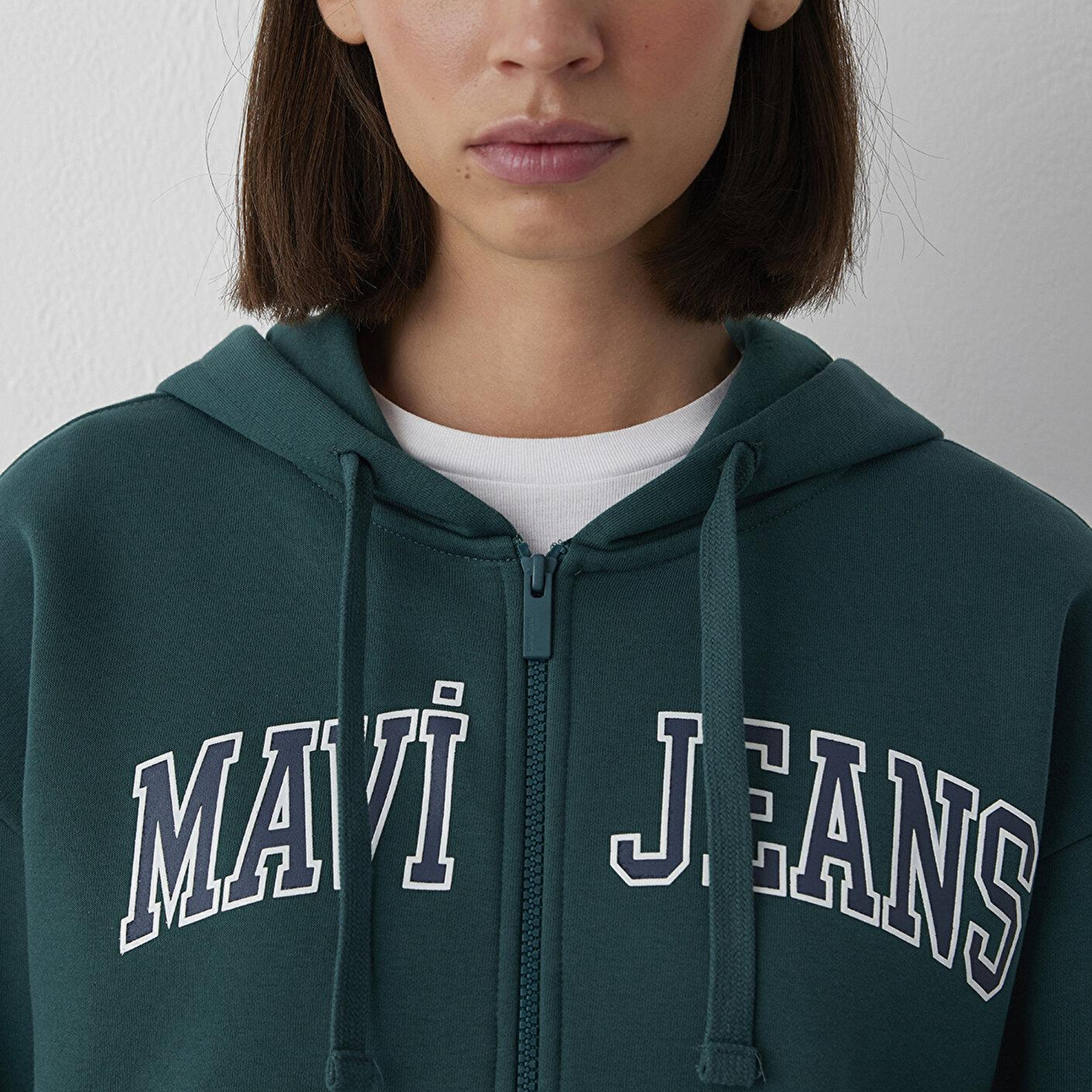 Mavi Kapüşonlu Yeşil Sweatshirt 1S10587-87831