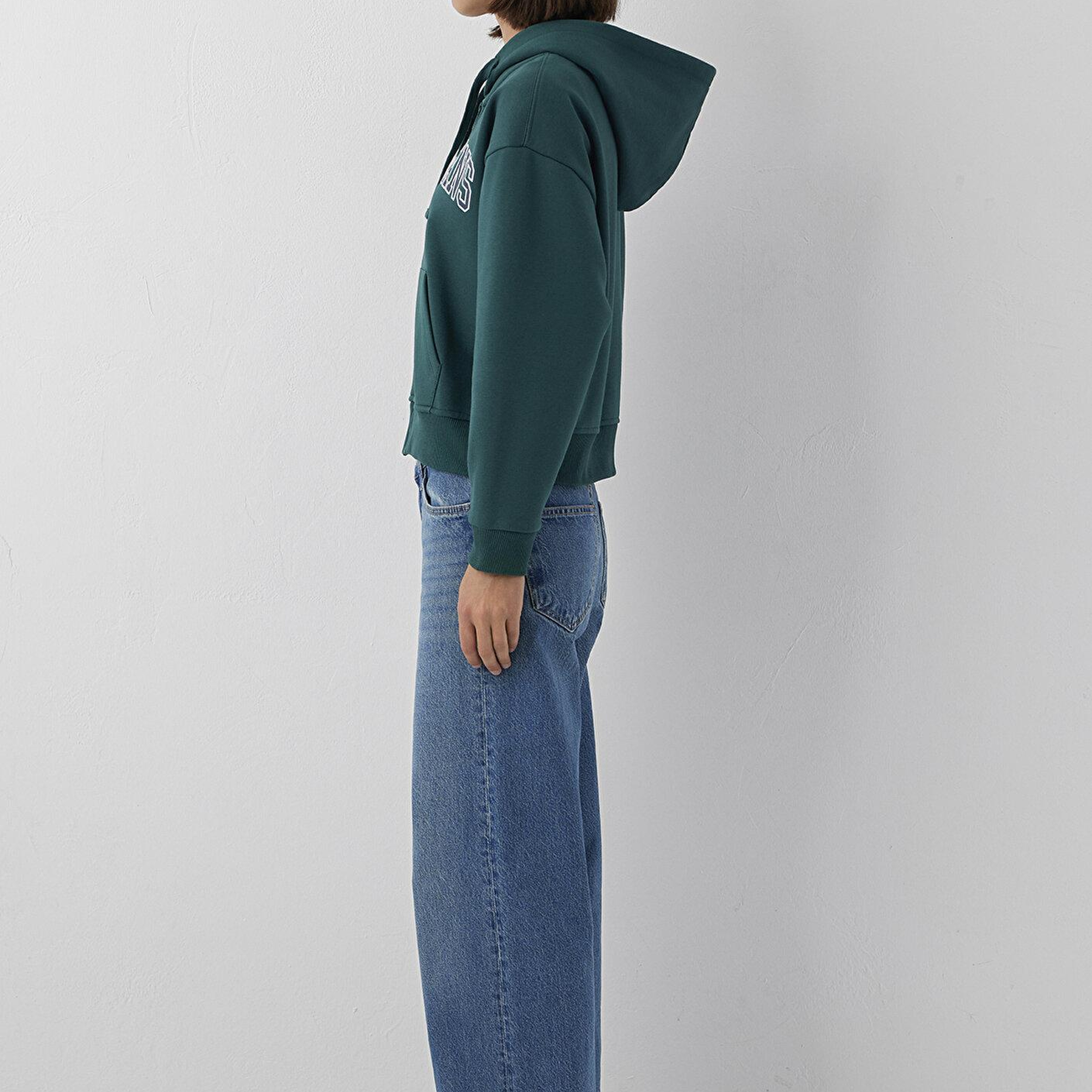 Mavi Kapüşonlu Yeşil Sweatshirt 1S10587-87831