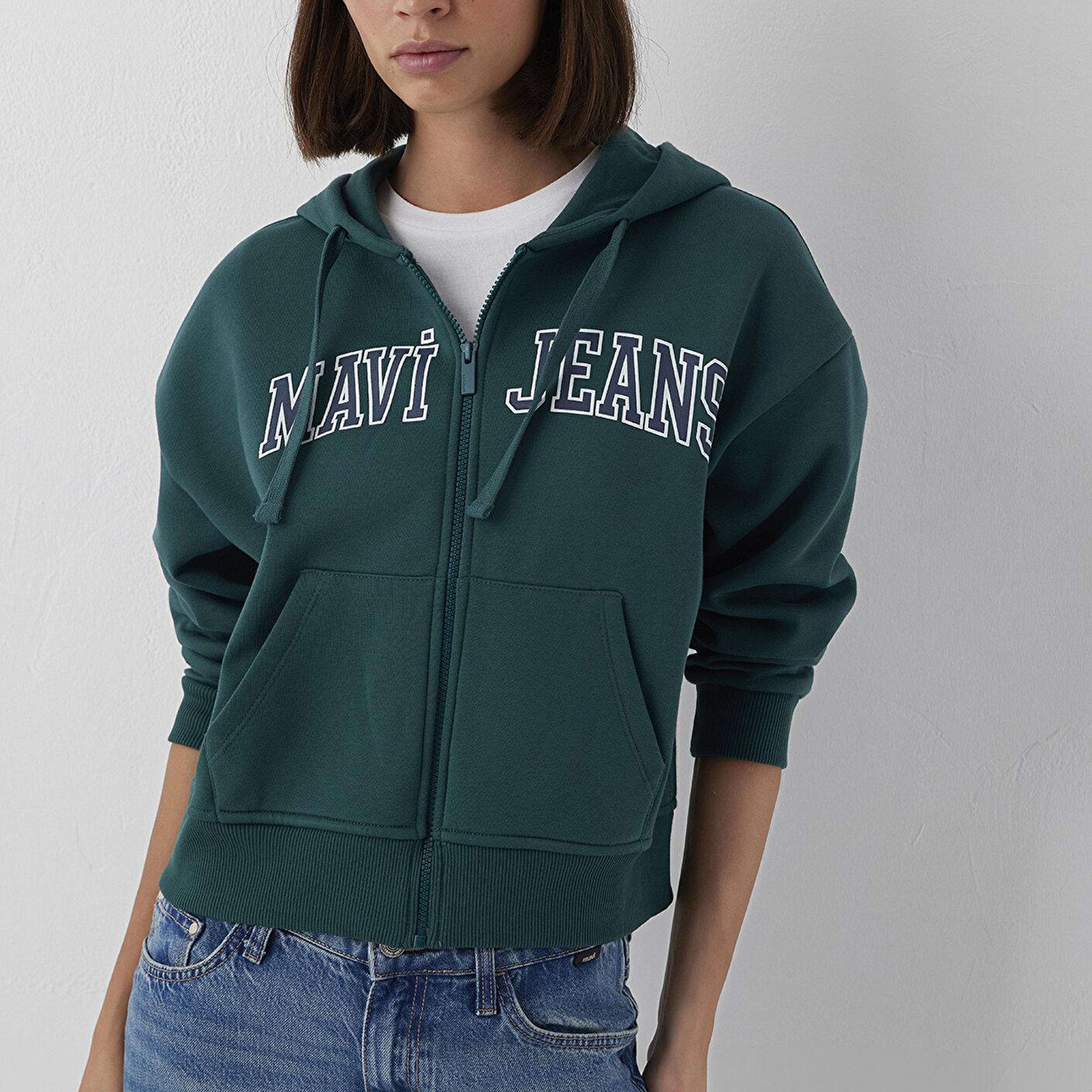 Mavi Kapüşonlu Yeşil Sweatshirt 1S10587-87831