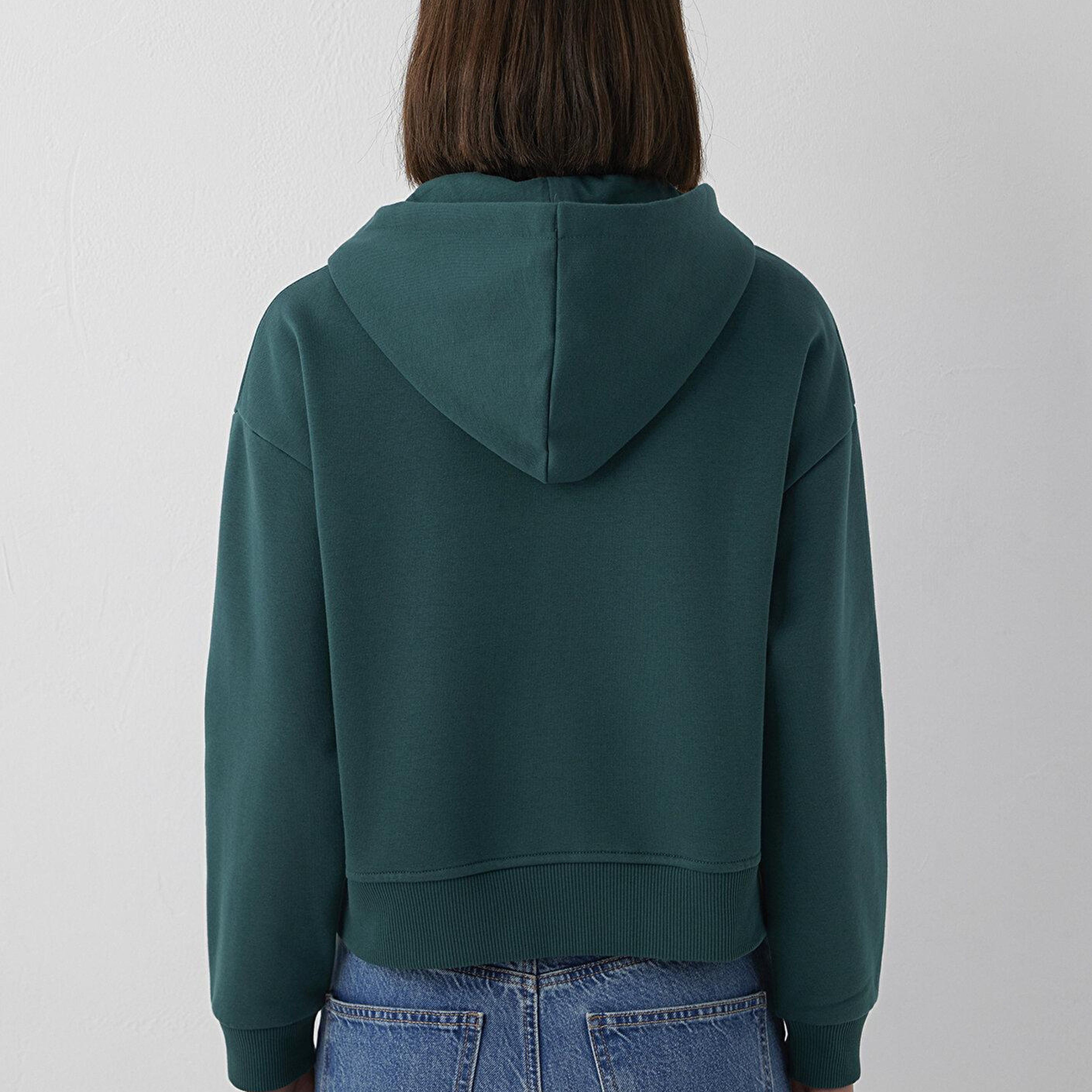 Mavi Kapüşonlu Yeşil Sweatshirt 1S10587-87831