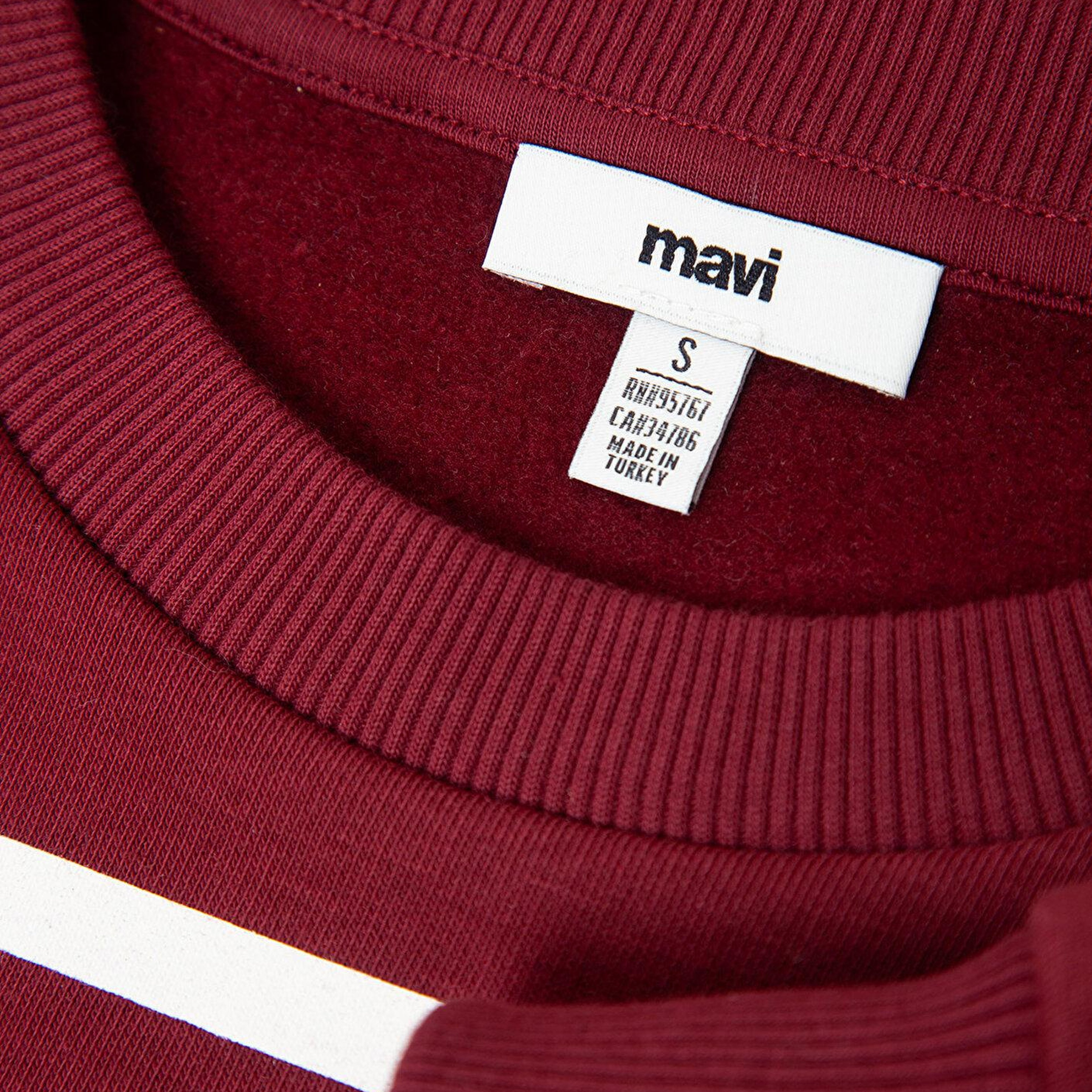 Mavi Mavi Logo Çizgili Bordo Sweatshirt 1S10456-91774