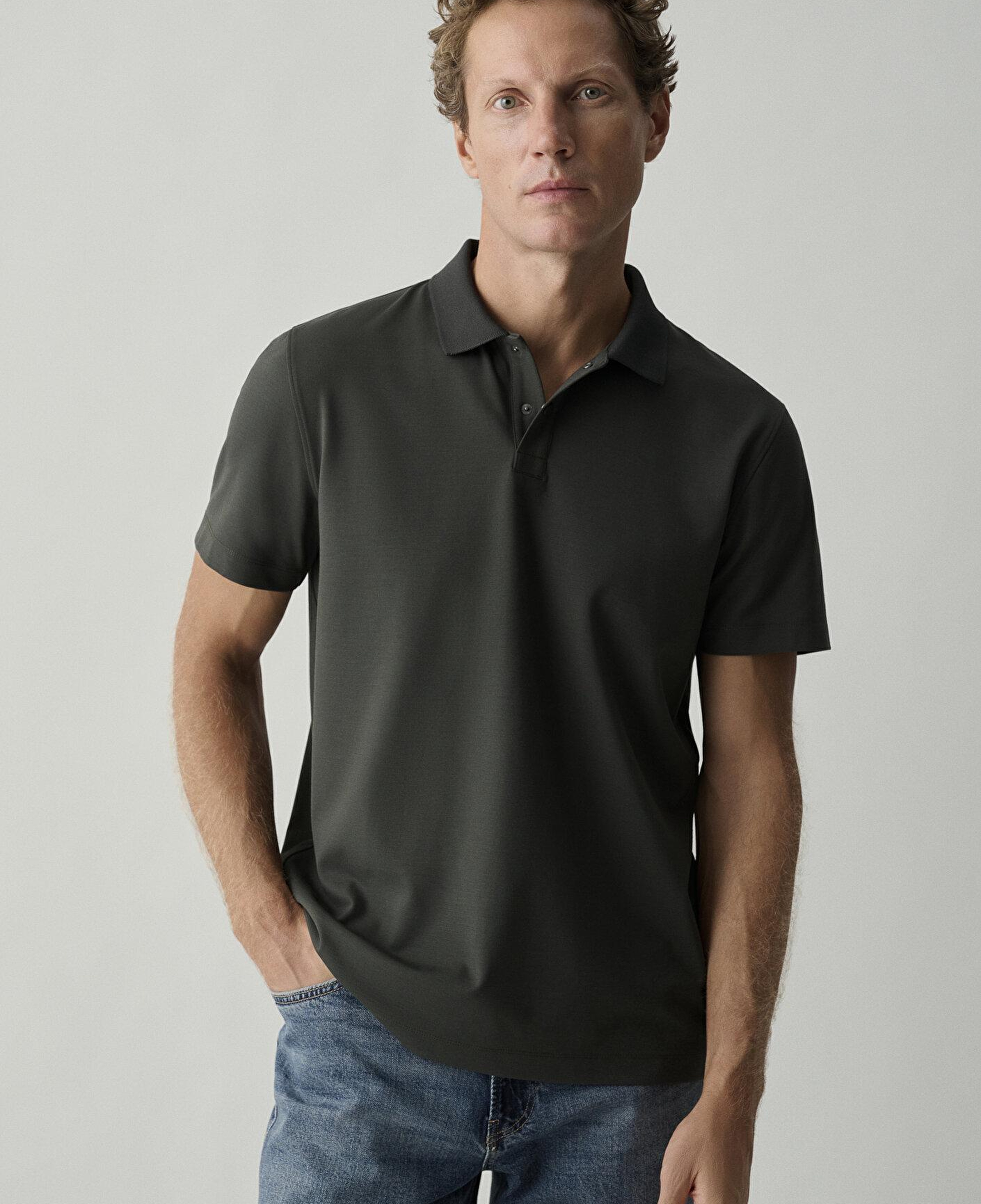 Mavi Antrasit Polo Tişört Slim Fit / Dar Kesim 0620213-91268